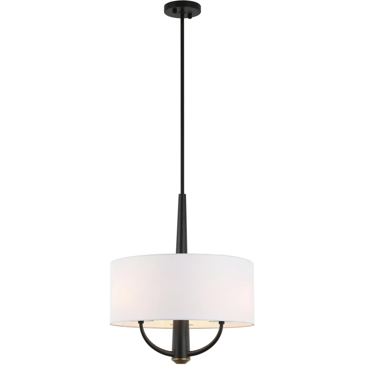  503P03BLSB Patchwork Pendant Black with Satin Brass
