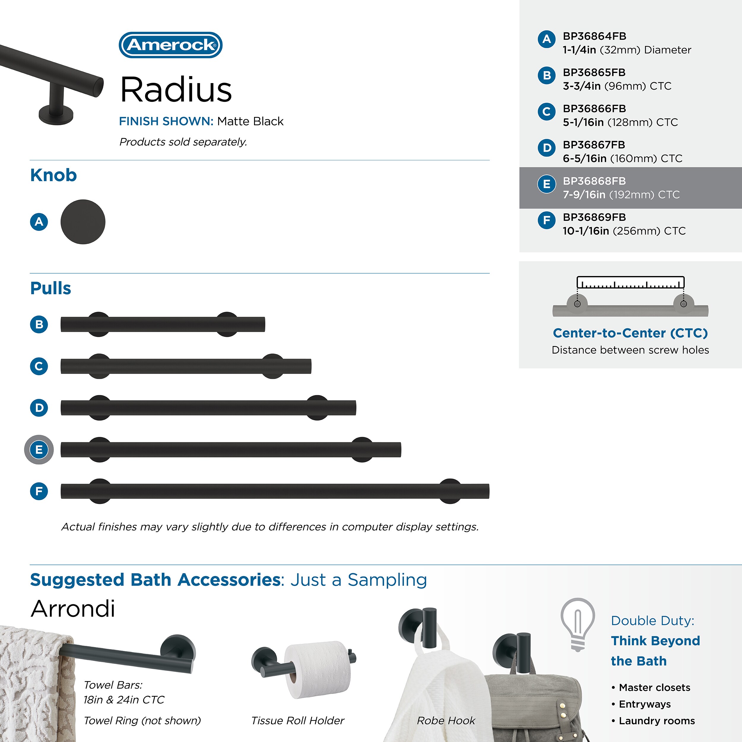 Amerock BP36868FB Cabinet-Pulls - View #9