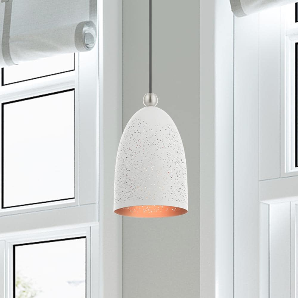 Arlington Mini Globe Pendant Light with Gold Interior & Brushed Nickel Finish
