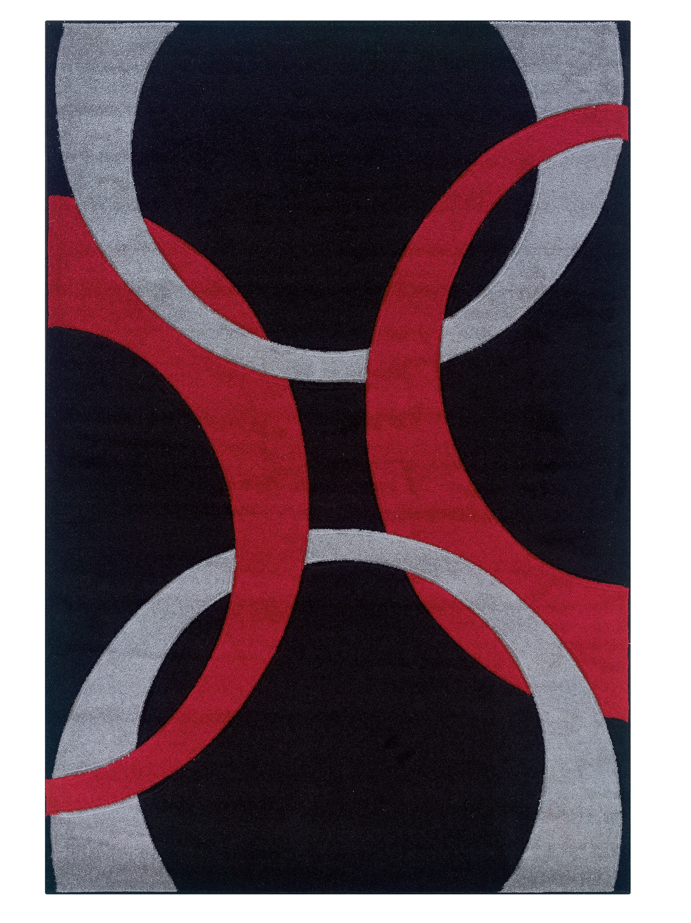 Linon RUG-CU0581 Corfu 8 x 10 (ft) Loomed Polypropylene Black Polypropylene Rectangular Indoor Area rug