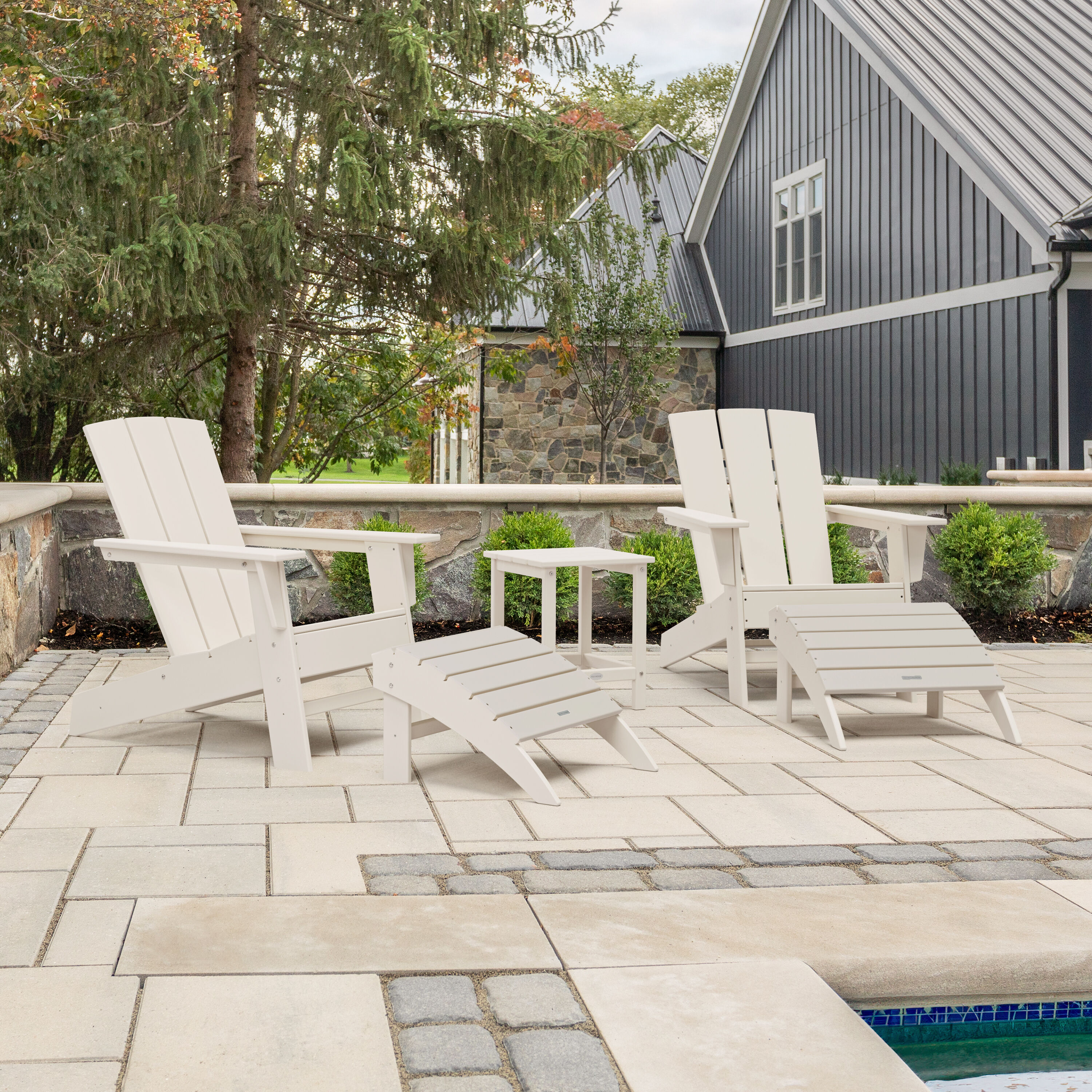 allen + roth by POLYWOOD PWS2726-1-SA Oakport 5 -Piece Patio Conversation Set