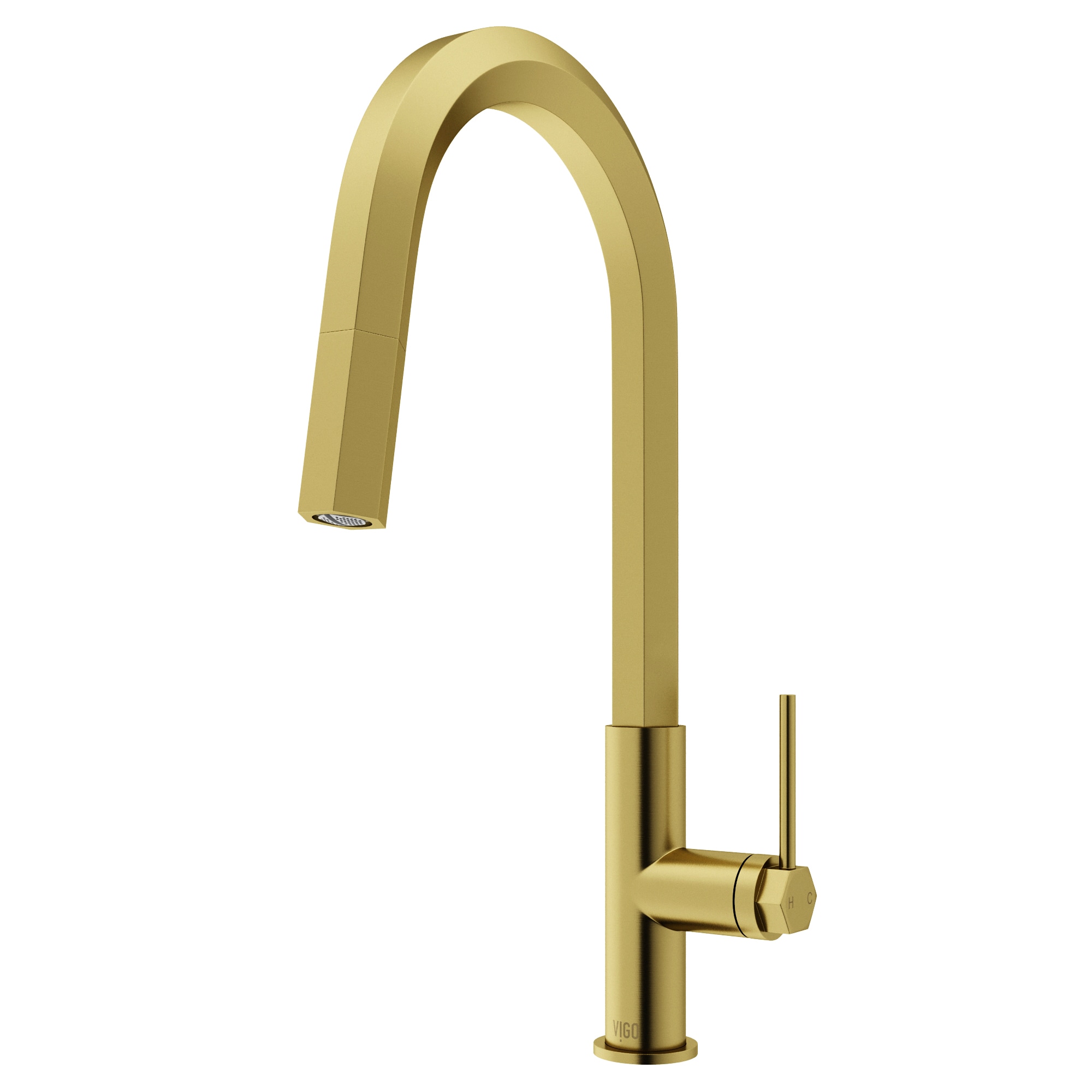 VIGO VG02034MG Hart Matte Brushed Gold Single Handle Deck-mount Pull-down Kitchen Faucet