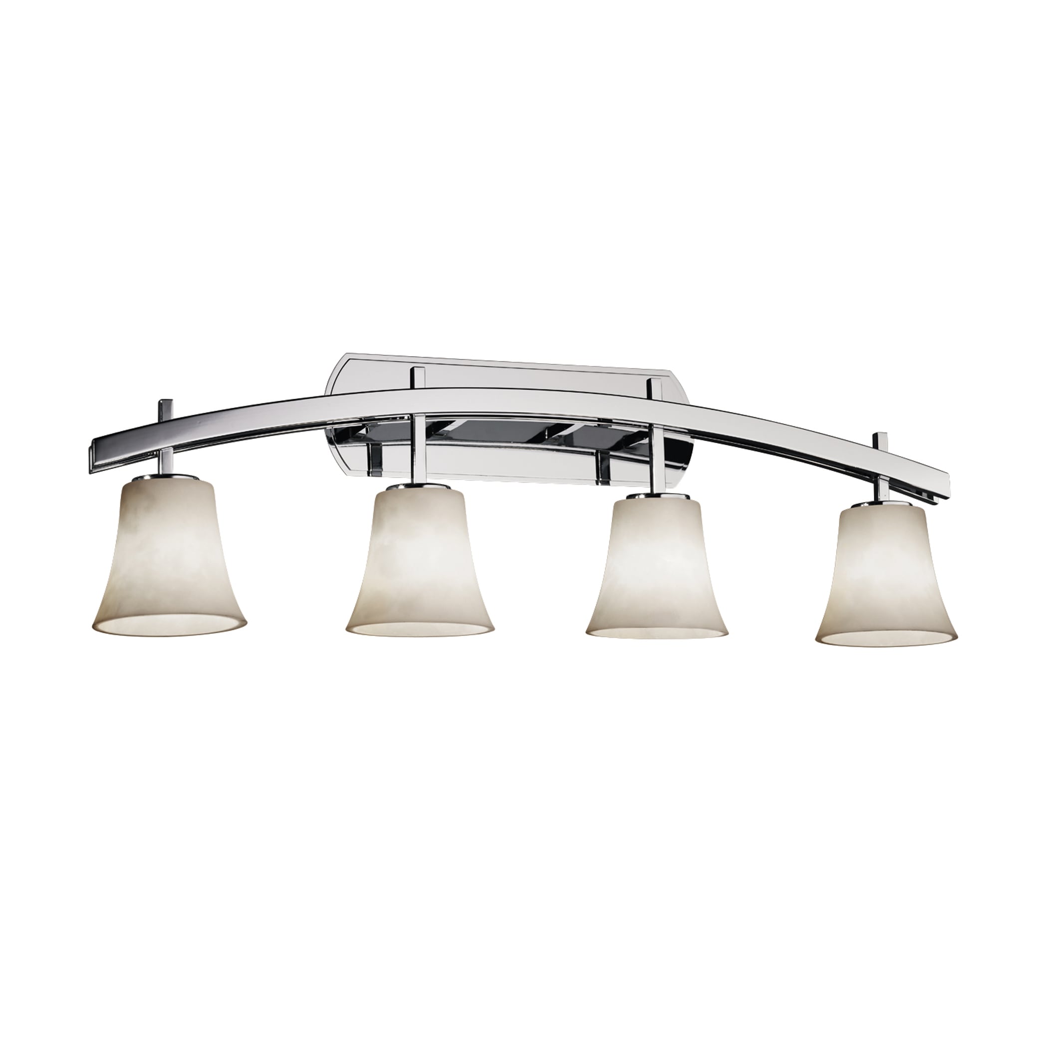 Justice Design Group CLD-8594-20-CROM Clouds 35.5-in 4-Light Polished Chrome Transitional Vanity Light
