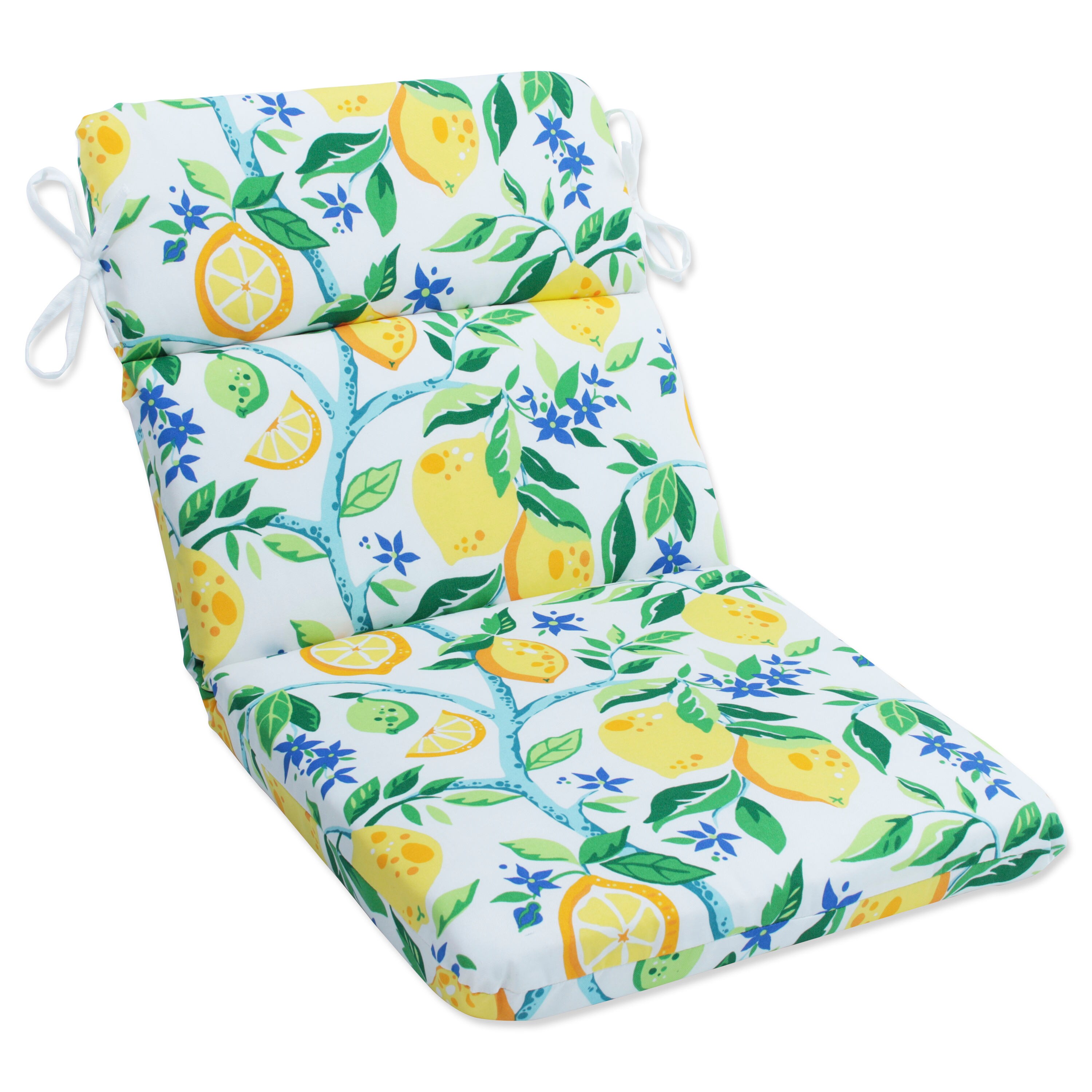 Pillow Perfect 670027 40.5-in x 21-in Yellow Patio Chair Cushion