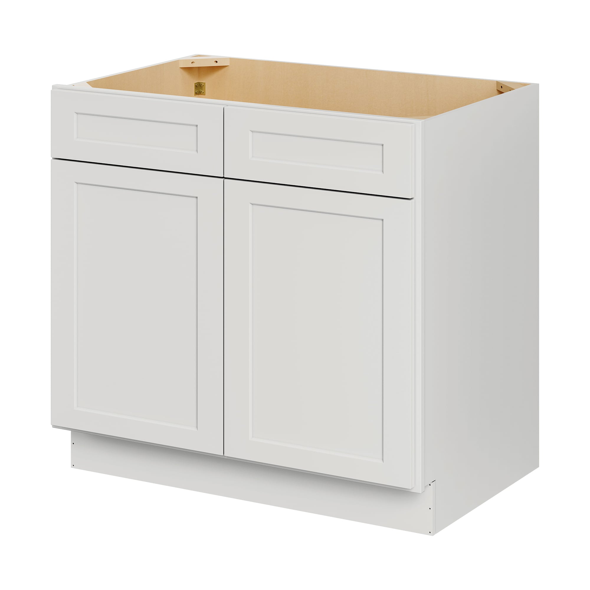 LOVMOR 36 in. W x 24 in. D x 34.5 in. H Kitchen Cabinet without Top in Shaker Dove #SF-Y-SB-CG-25