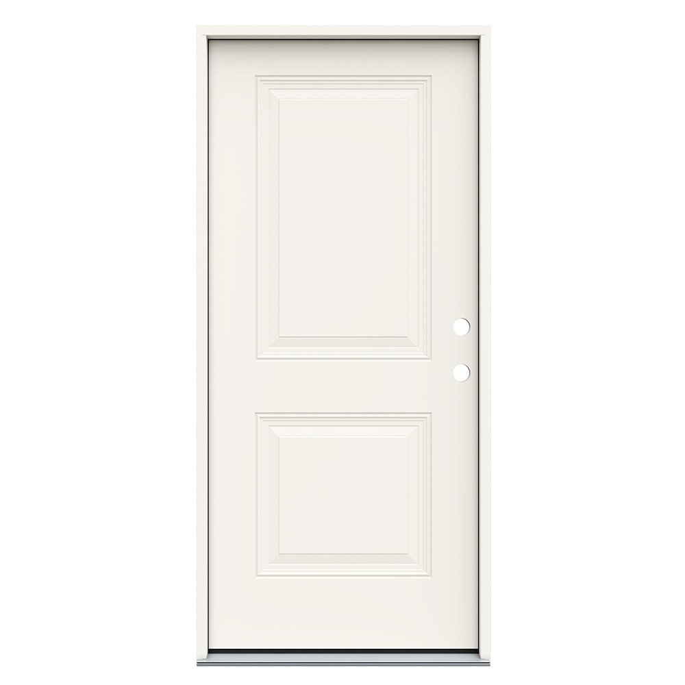 JELD-WEN JW249900031 36-in x 80-in x 4-9/16-in Steel No glass Left-hand inswing Primed Prehung Front Door Insulating core