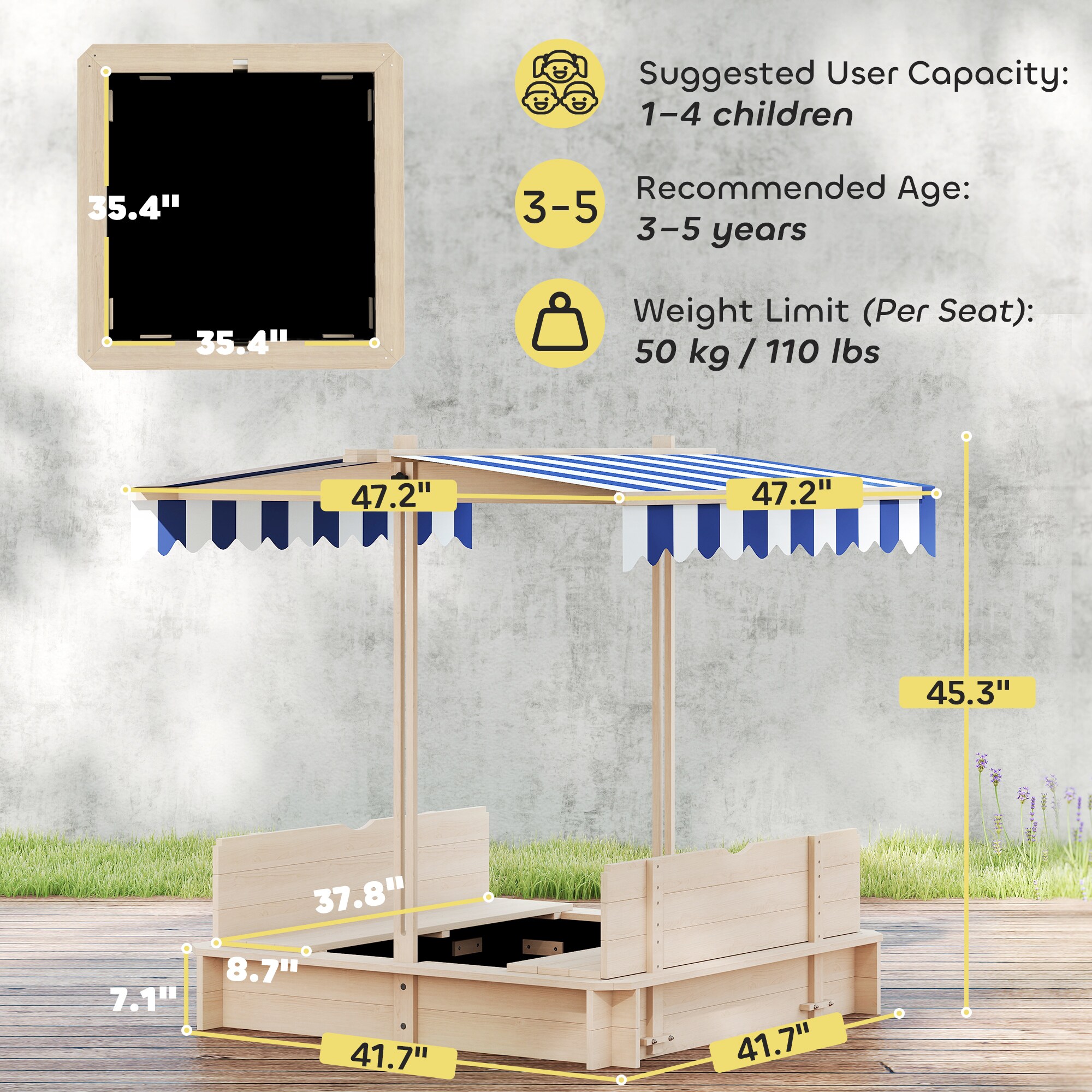 「最終値下」sandbox CLASSIC 2.0 KIDS DUSTYPINK Outsunny Covered Sandbox with Lid with Adjustable Canopy for Kids