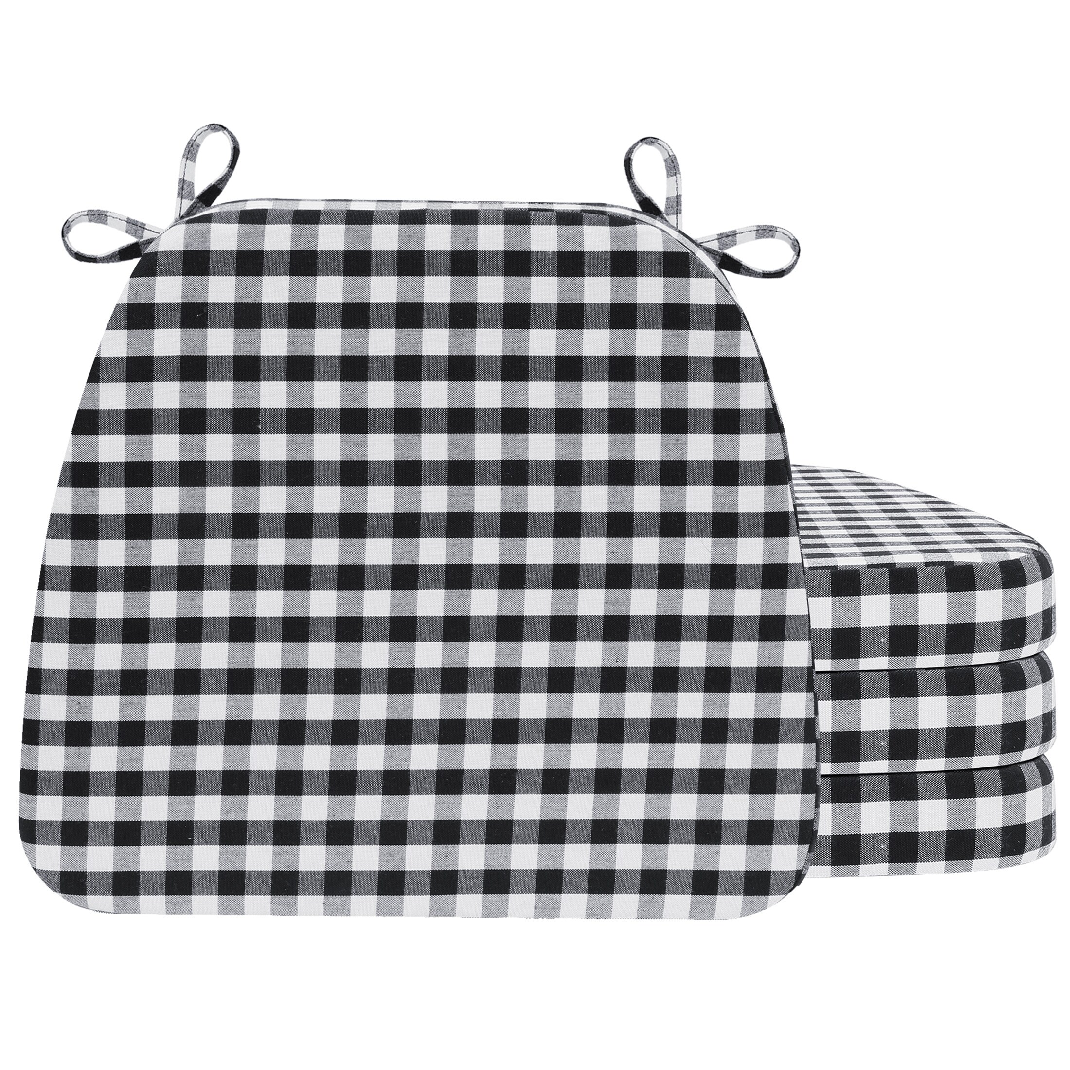 AAAAAcessories LS-DCCLH-XGHBAI-4P Checkered Black/White Checked Chair Cushion
