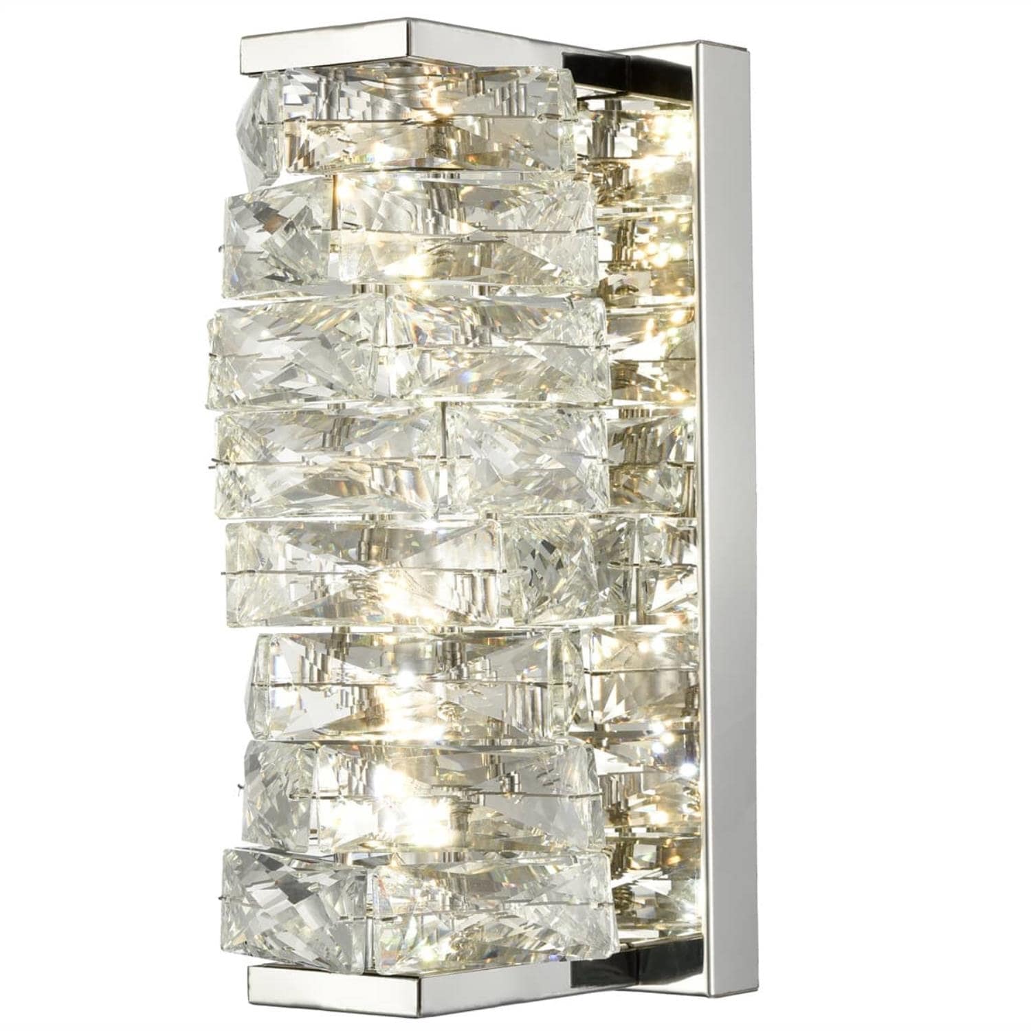 Claxy JK-B3274BU-CH Crystal 4.7-in W 1 -Light Brushed Chrome Wall Sconce