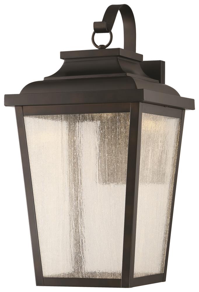 Chelesa Bronze LED Outdoor Wall Light with Clear Seeded Glass