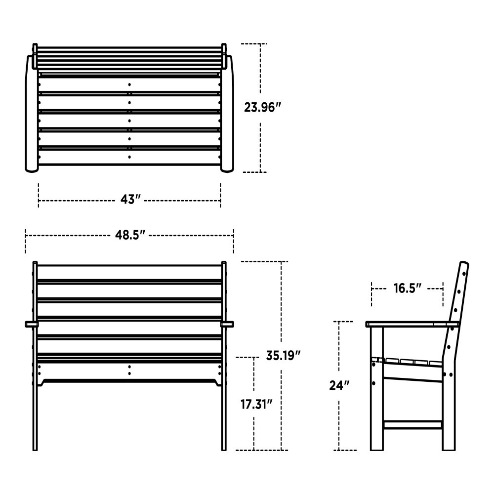 Trex Outdoor Furniture Monterey Bay 48.5-in W x 35.19-in H Tree House ...