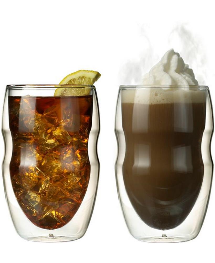 Ozeri Serafino 12 oz. Double Wall Beverage and Coffee Glasses (Set