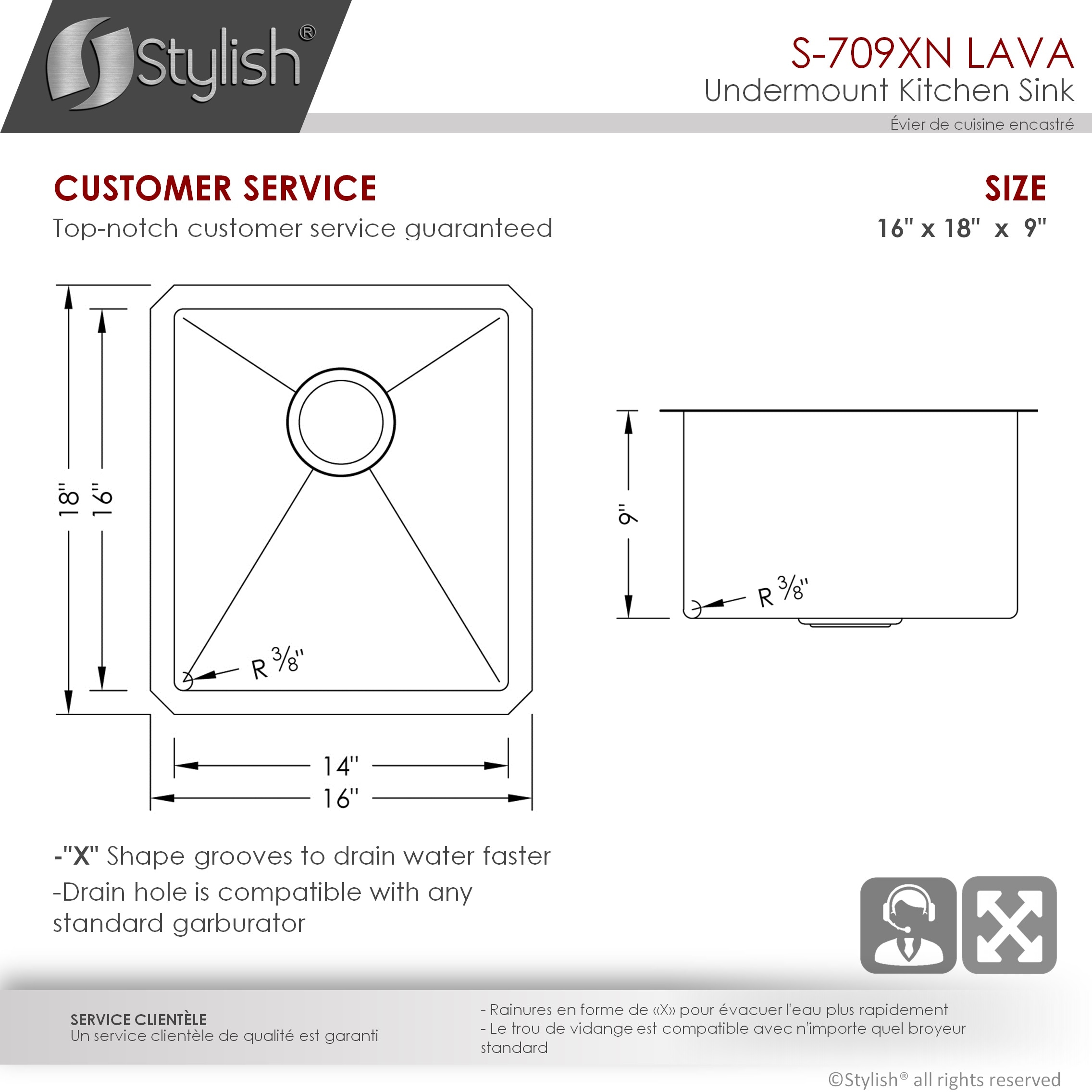 Stylish S-709XN1 Kitchen-Sinks - View #9