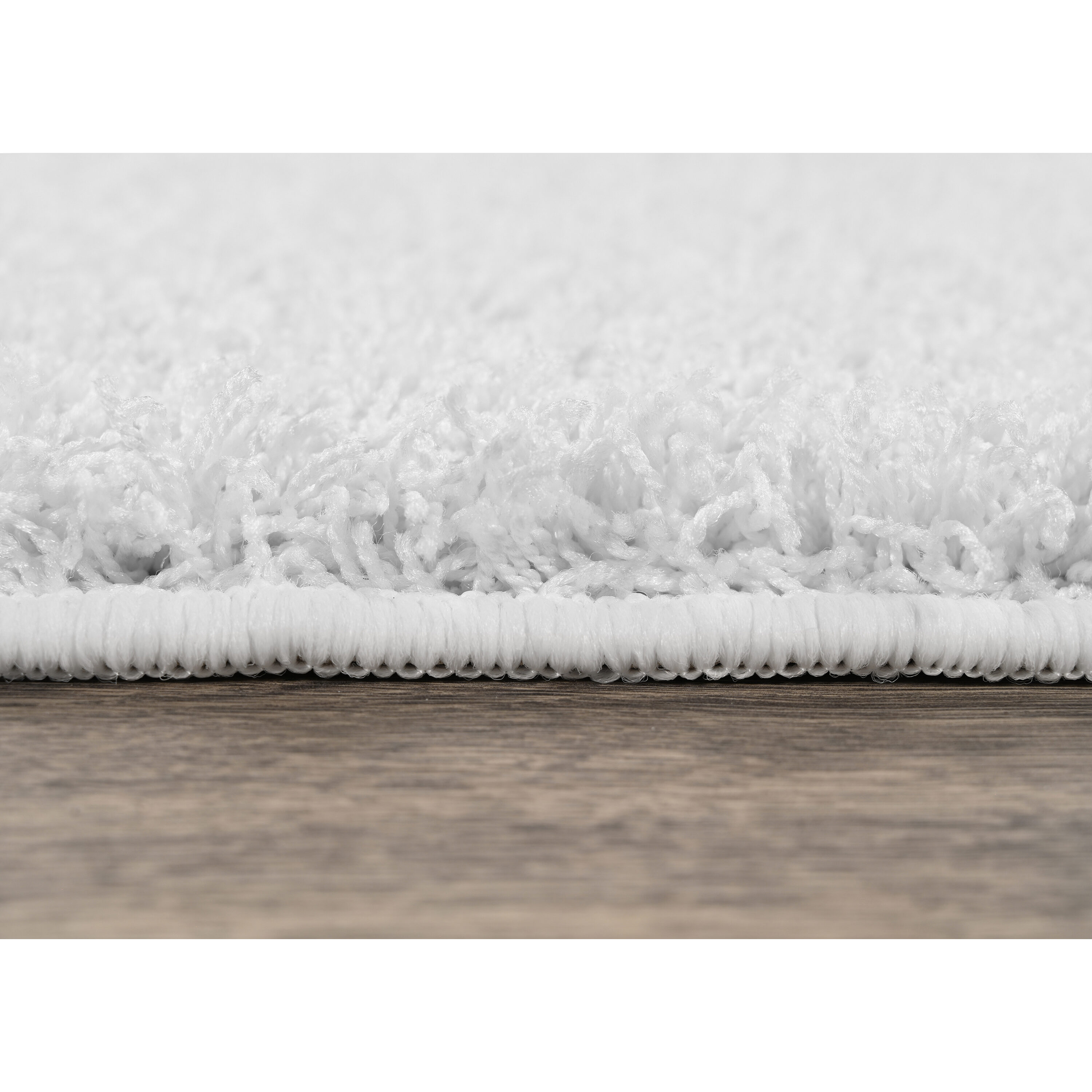 Luxurious White Shag 5' x 7' Rectangular Area Rug with Non-Slip Backing