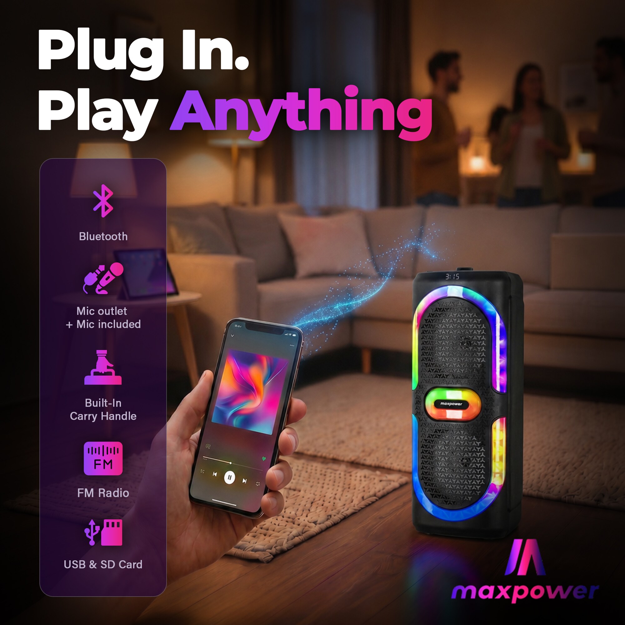 Max Power MPD6D Portable-Speakers - View #3