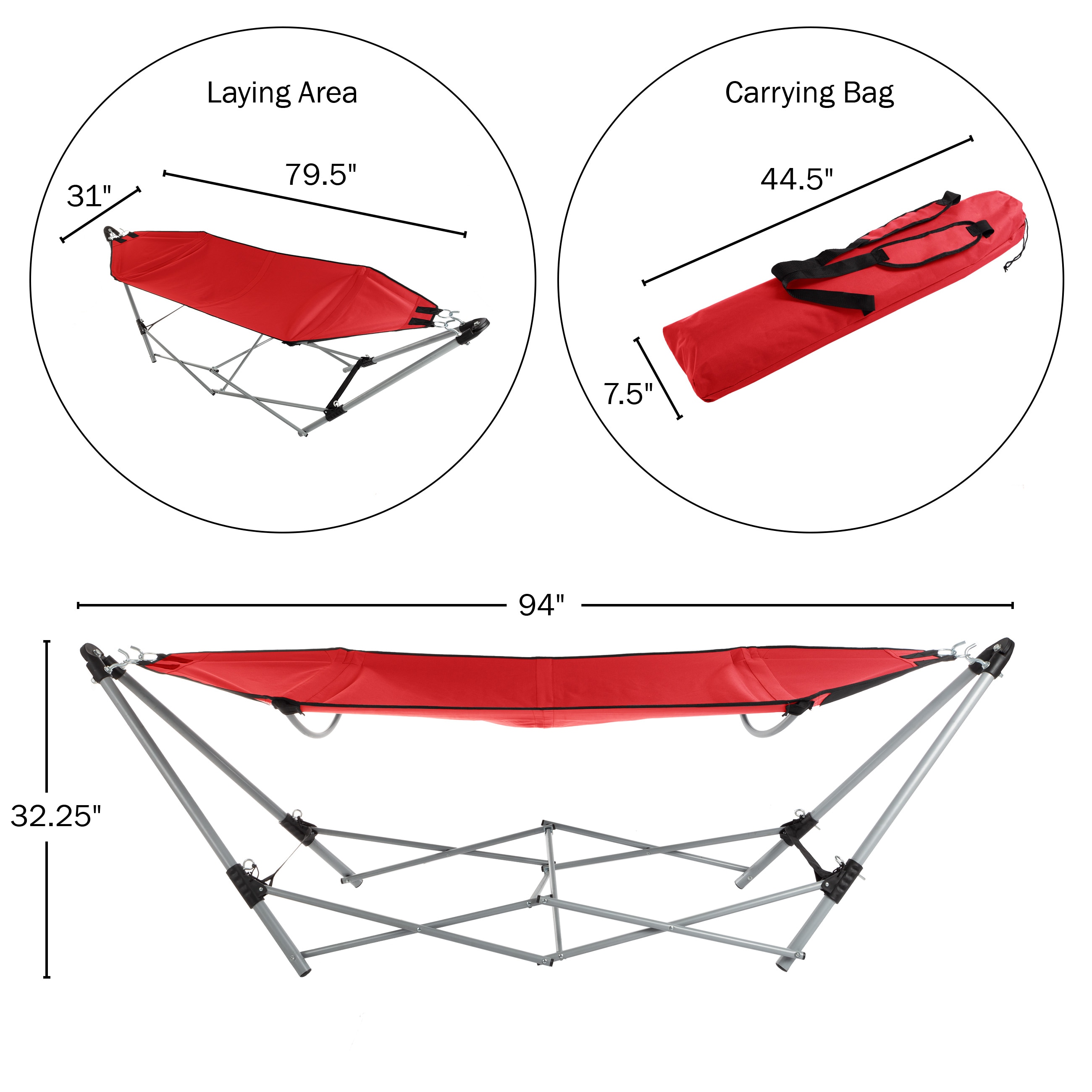 Lavish Home 80-OUTHAM-RED hammocks - View #3