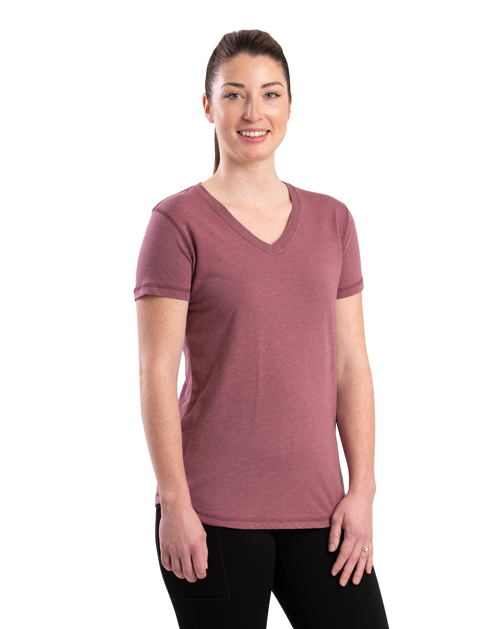 BERNE APPAREL BSW40MVR480 Women's Purple Jersey Short sleeve T-shirt ( XL )