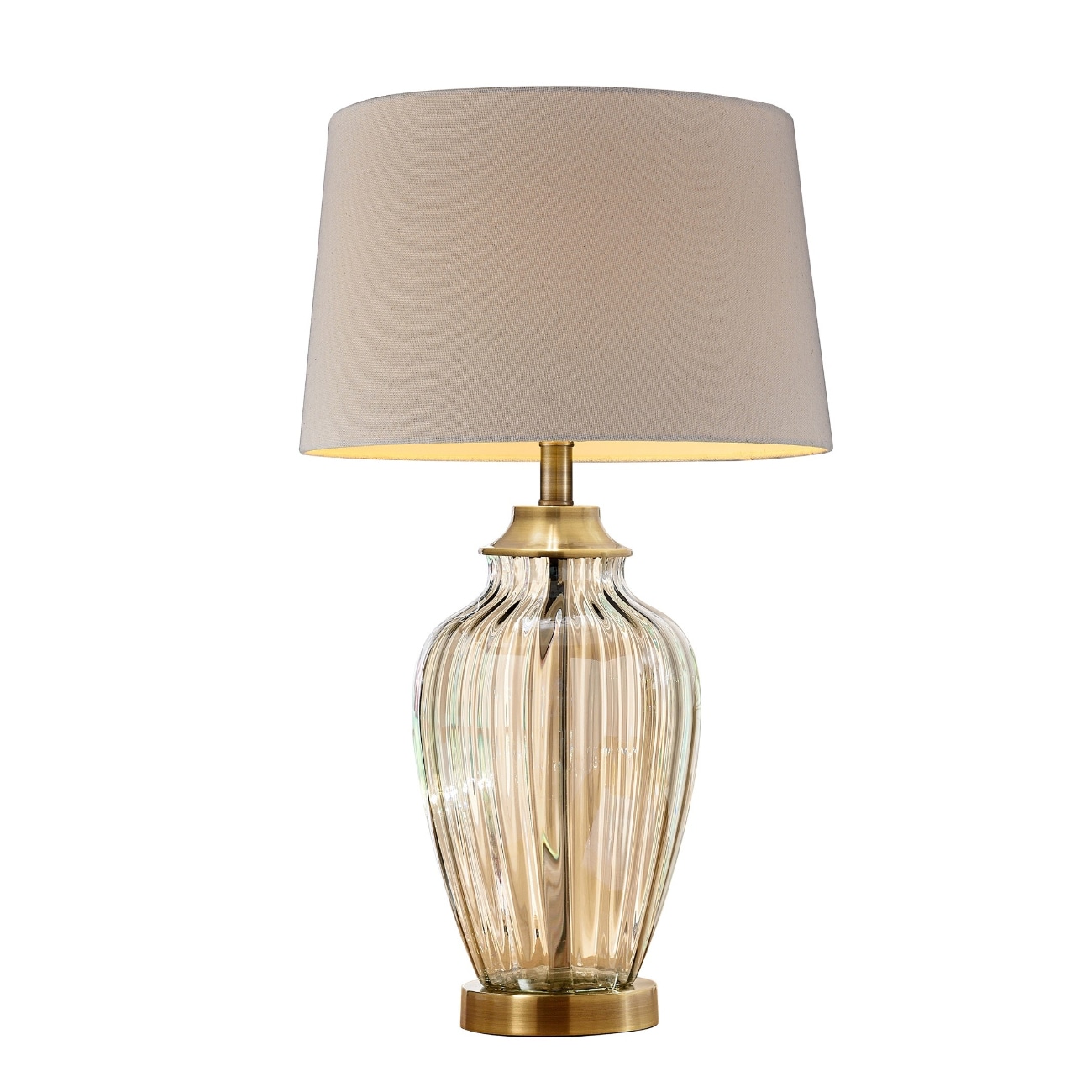 glass lamp with cream shade