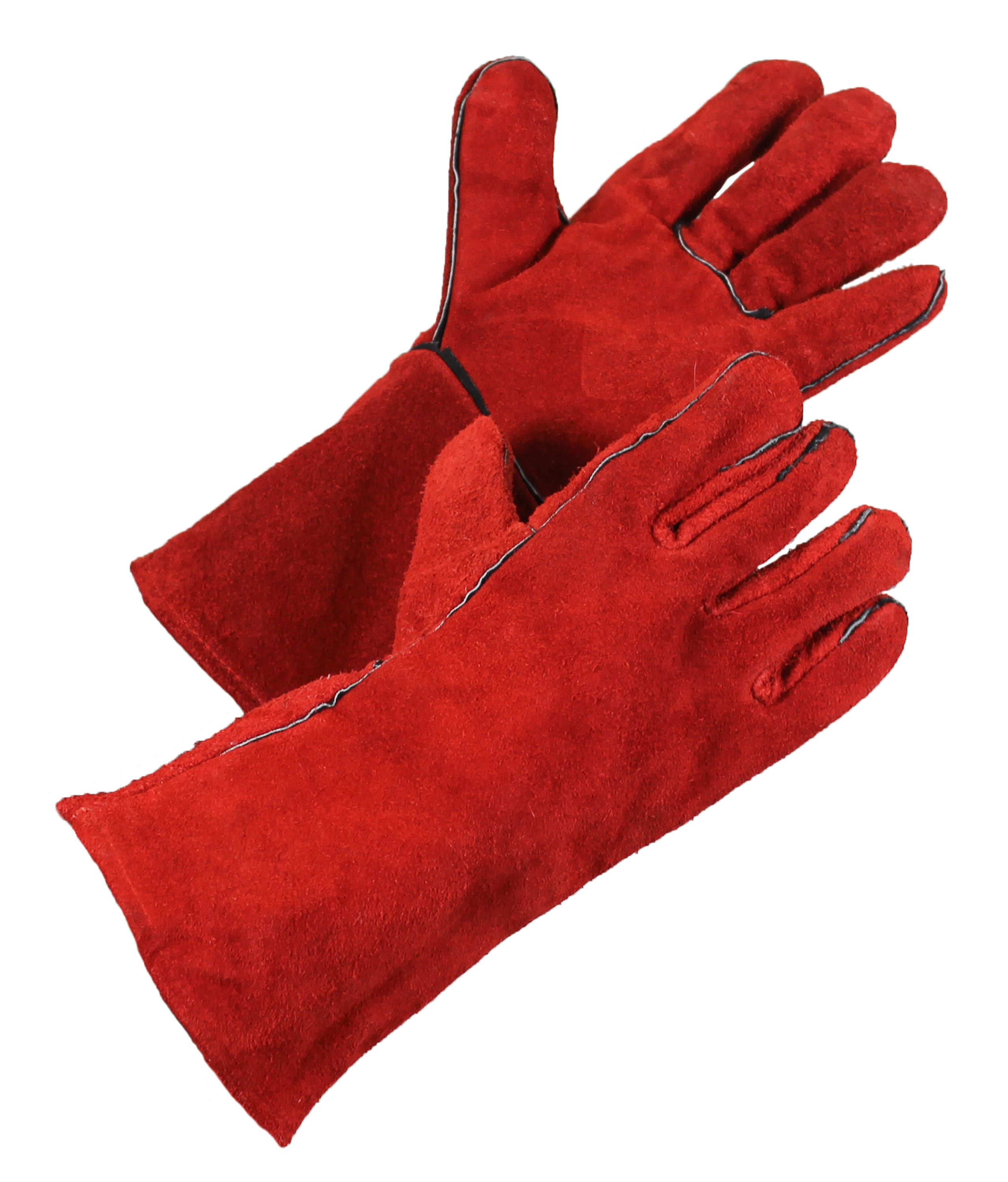 Leather(Buff/Split/Chrome) Red Sublimation Heat Resistant Gloves