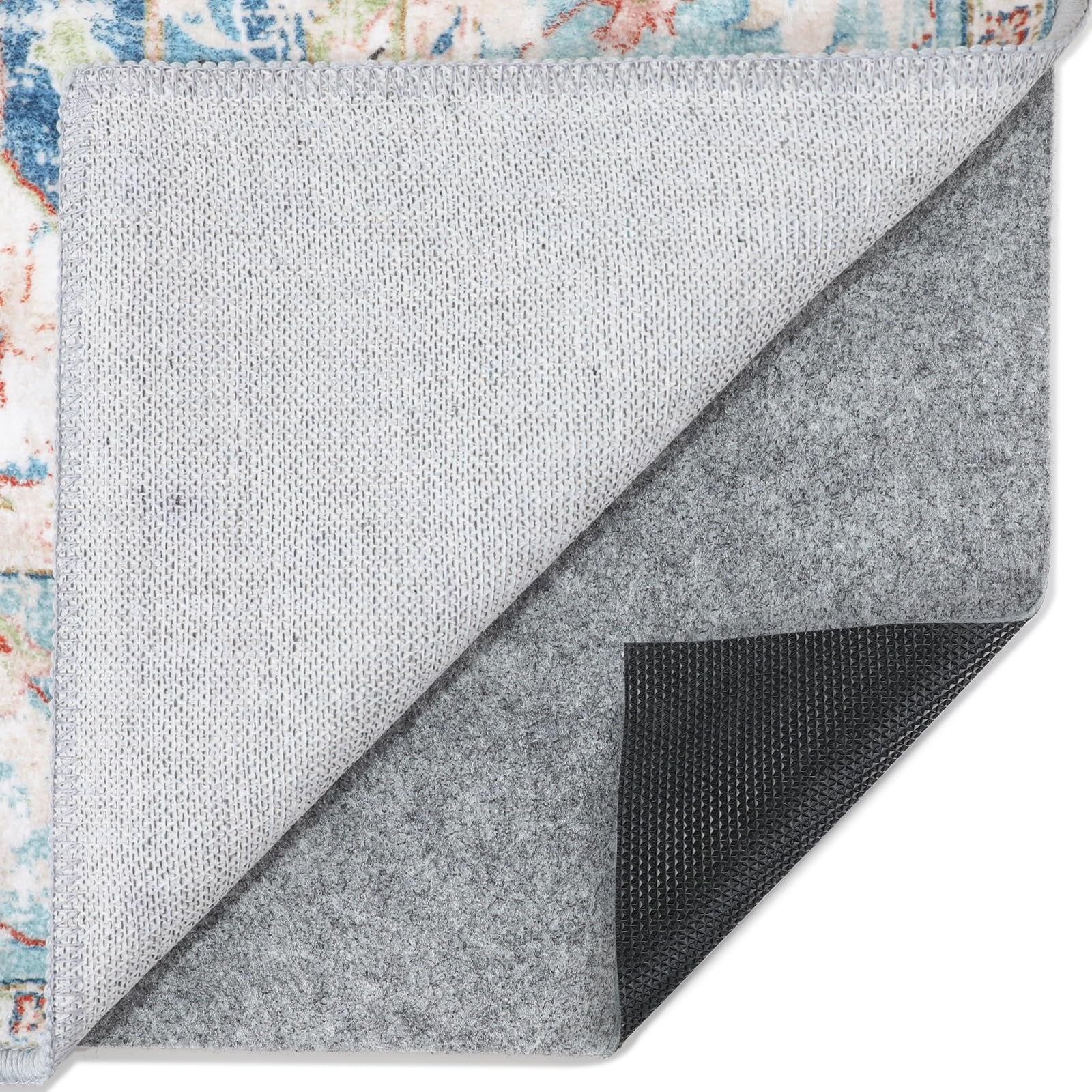 SenQWFa -  4 ft x 6 ft Non Slip Rug Pad Felt Rubber Gripper 1 8 Inch Thick Cushion for Area Rugs ...