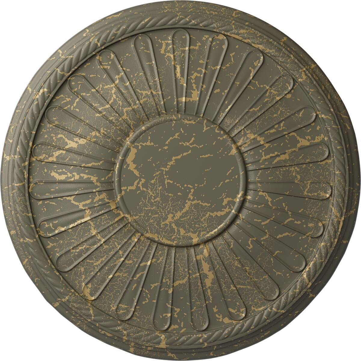 Ekena Millwork CM22LNWHC Leandros 22.875-in W x 22.875-in L Painted Witch Hazel Crackle Polyurethane Whole Ceiling Medallion