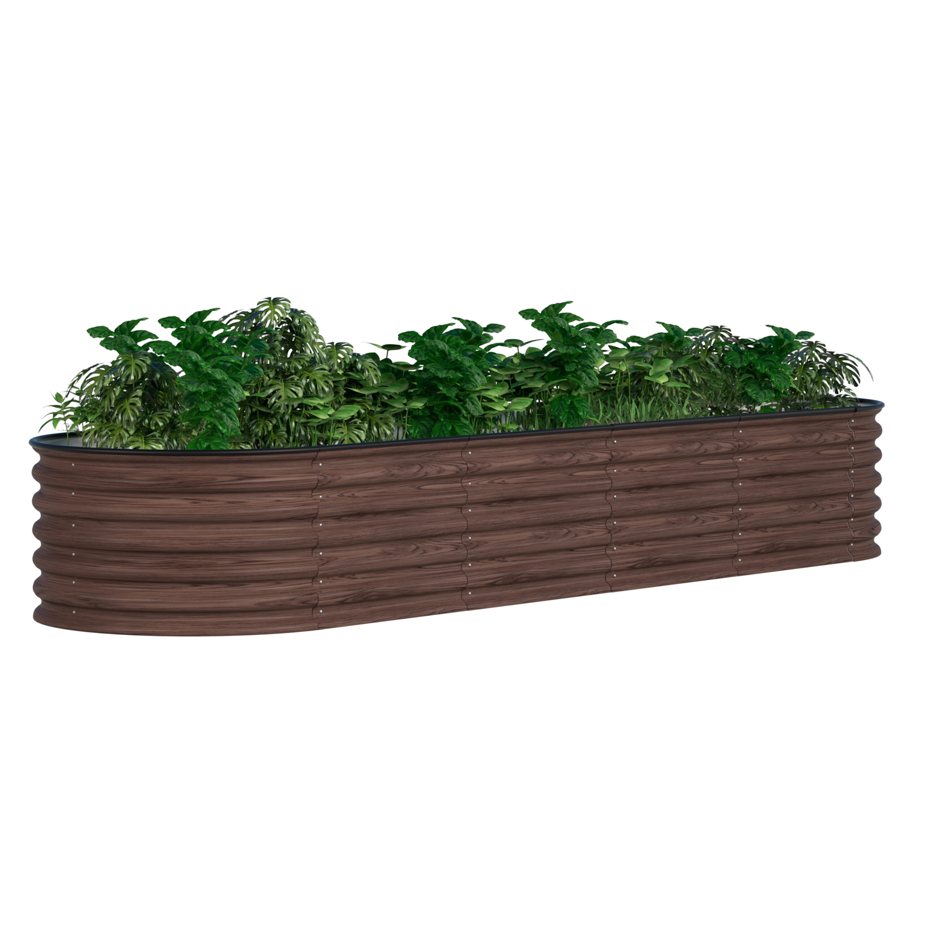 VEIKOUS PG0102-63-02GY 18-cu ft 24-in W x 96-in L x 17-in H Brown Metal Raised Garden Bed