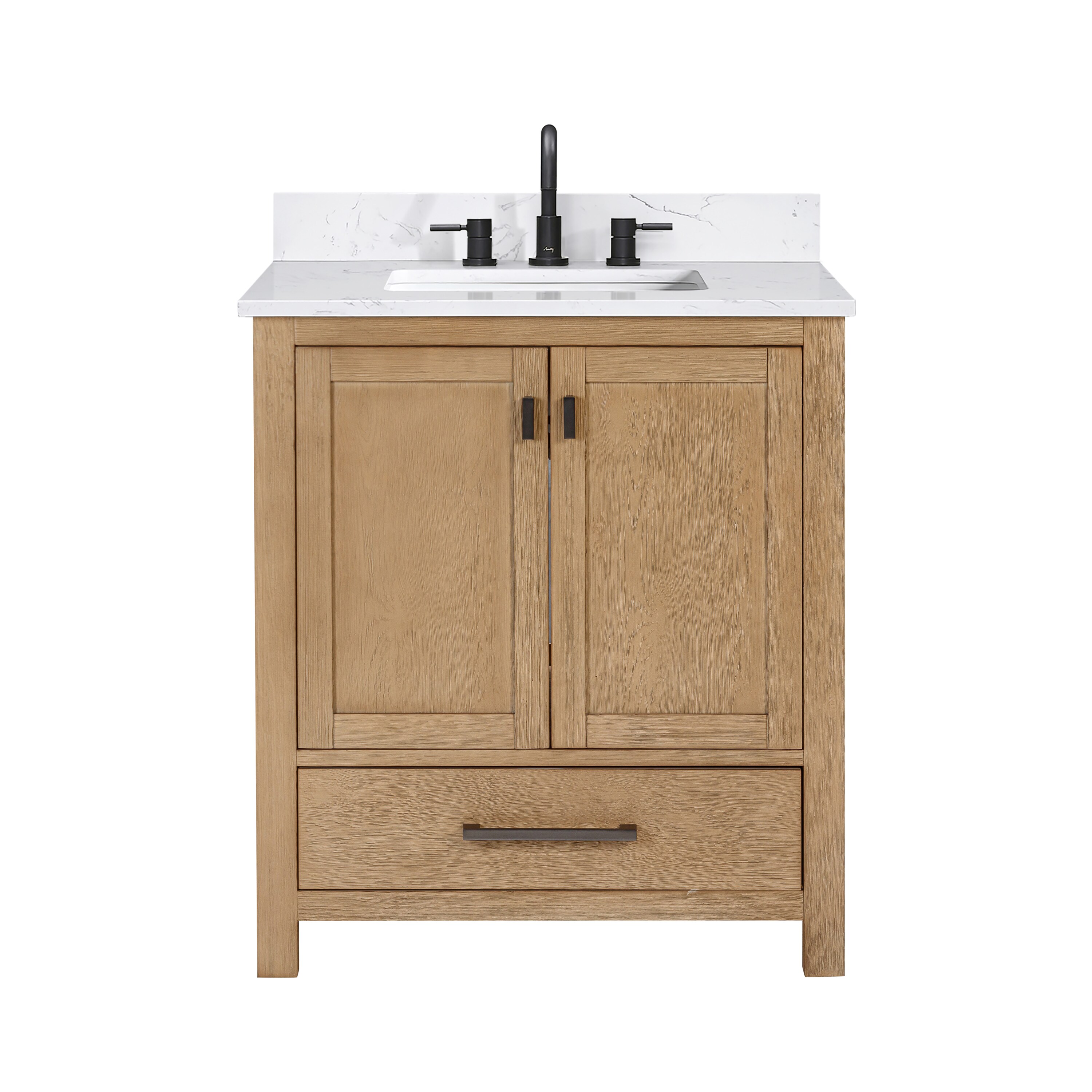 Avanity 31-in Brushed Oak Undermount Single Sink Bathroom Vanity with ...