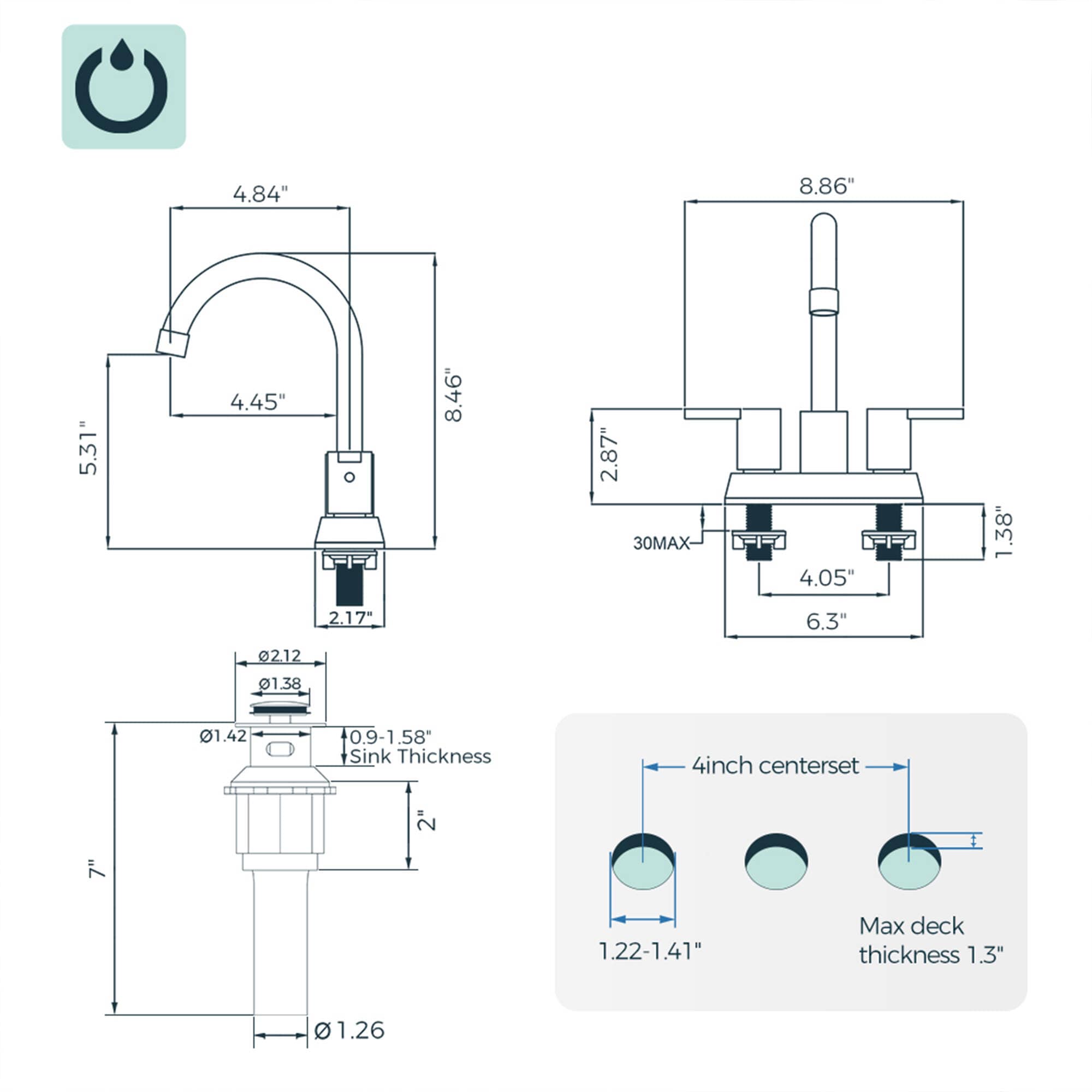 FORIOUS LL0307ORB Lavatory-Faucets - View #14