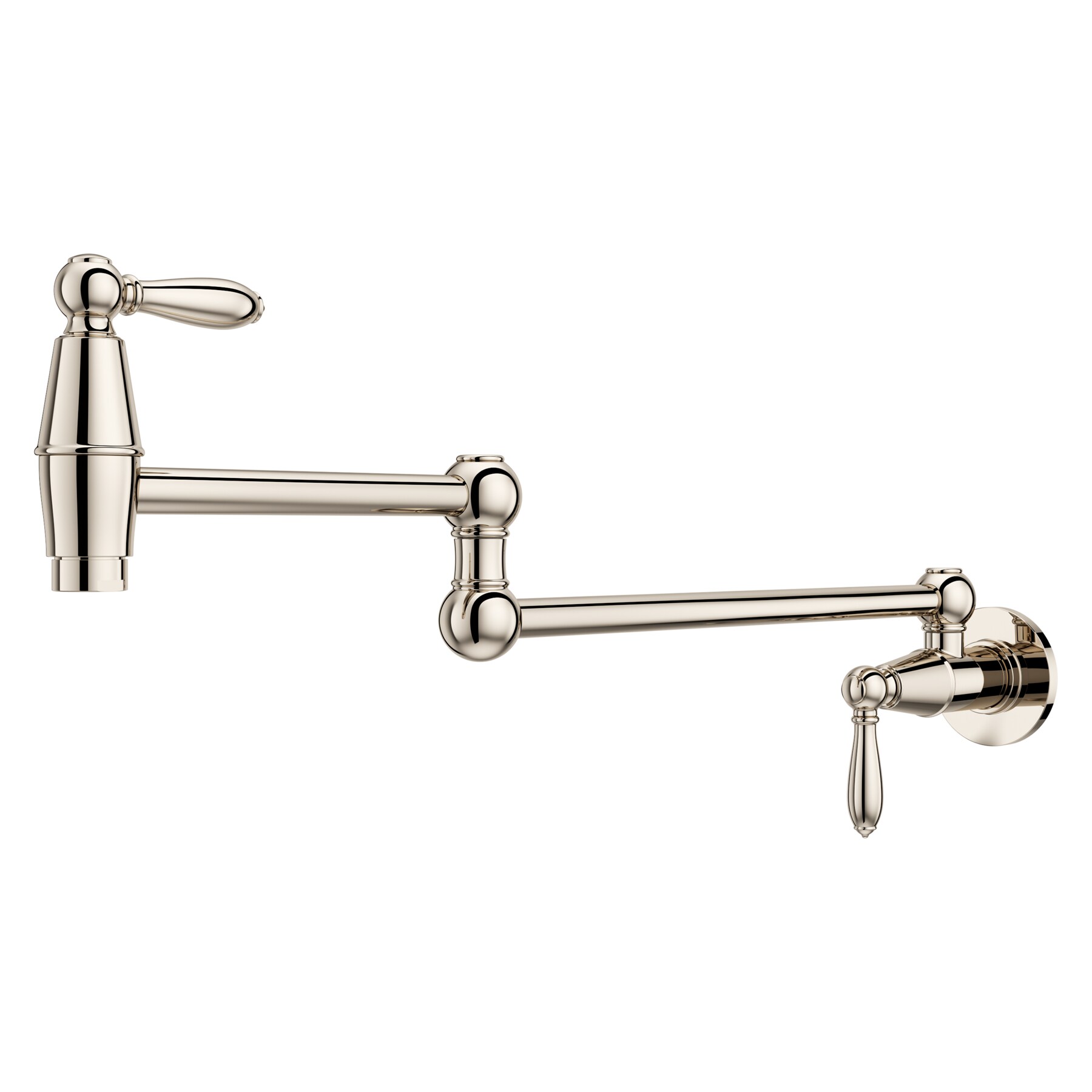 Port Haven Polished Nickel Wall-Mounted Pot Filler Faucet