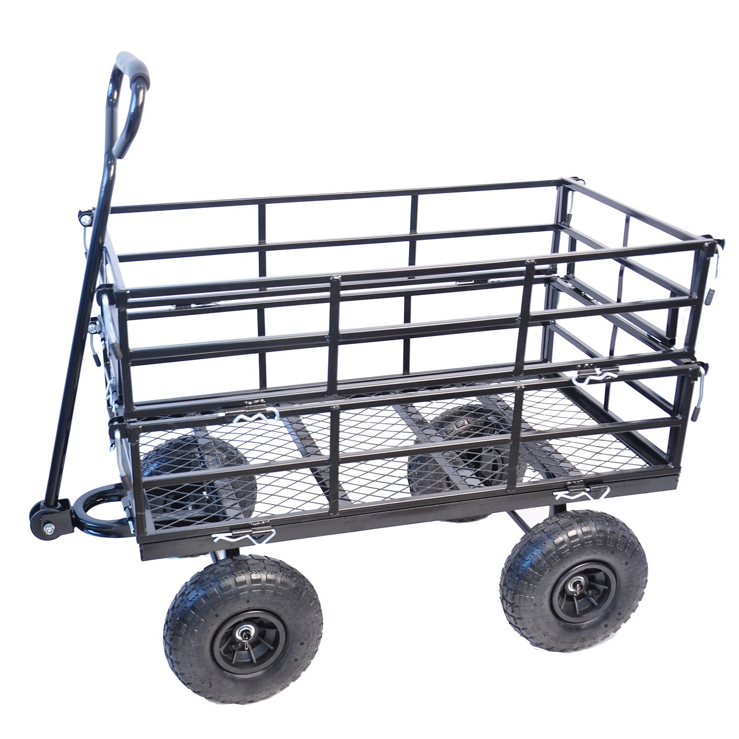 SINOFURN Black 5 Cu. Feet Folding Garden Cart with 500 lbs. Weight ...