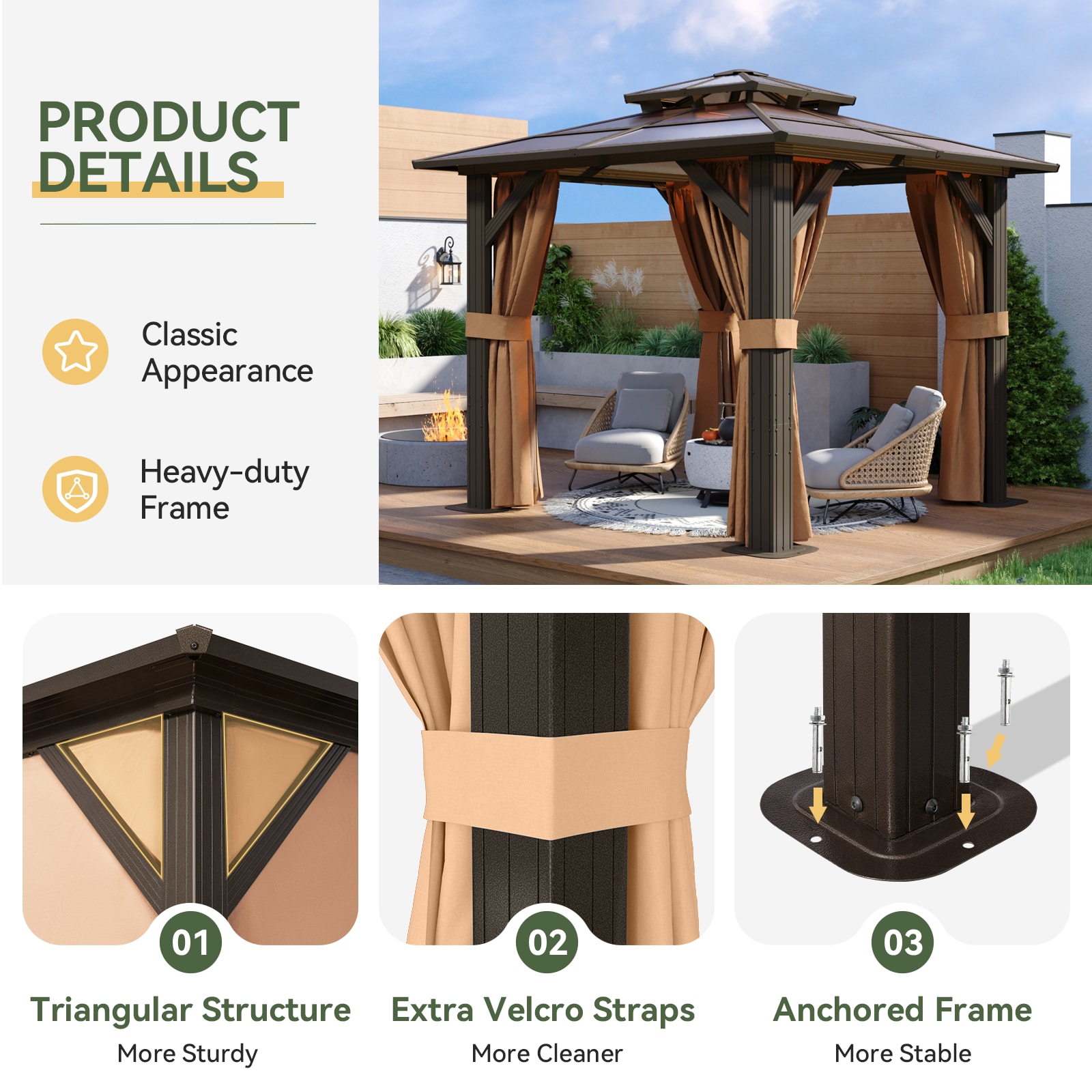 AOXUN AX-401B15 Wood-Resin-Gazebos - View #5
