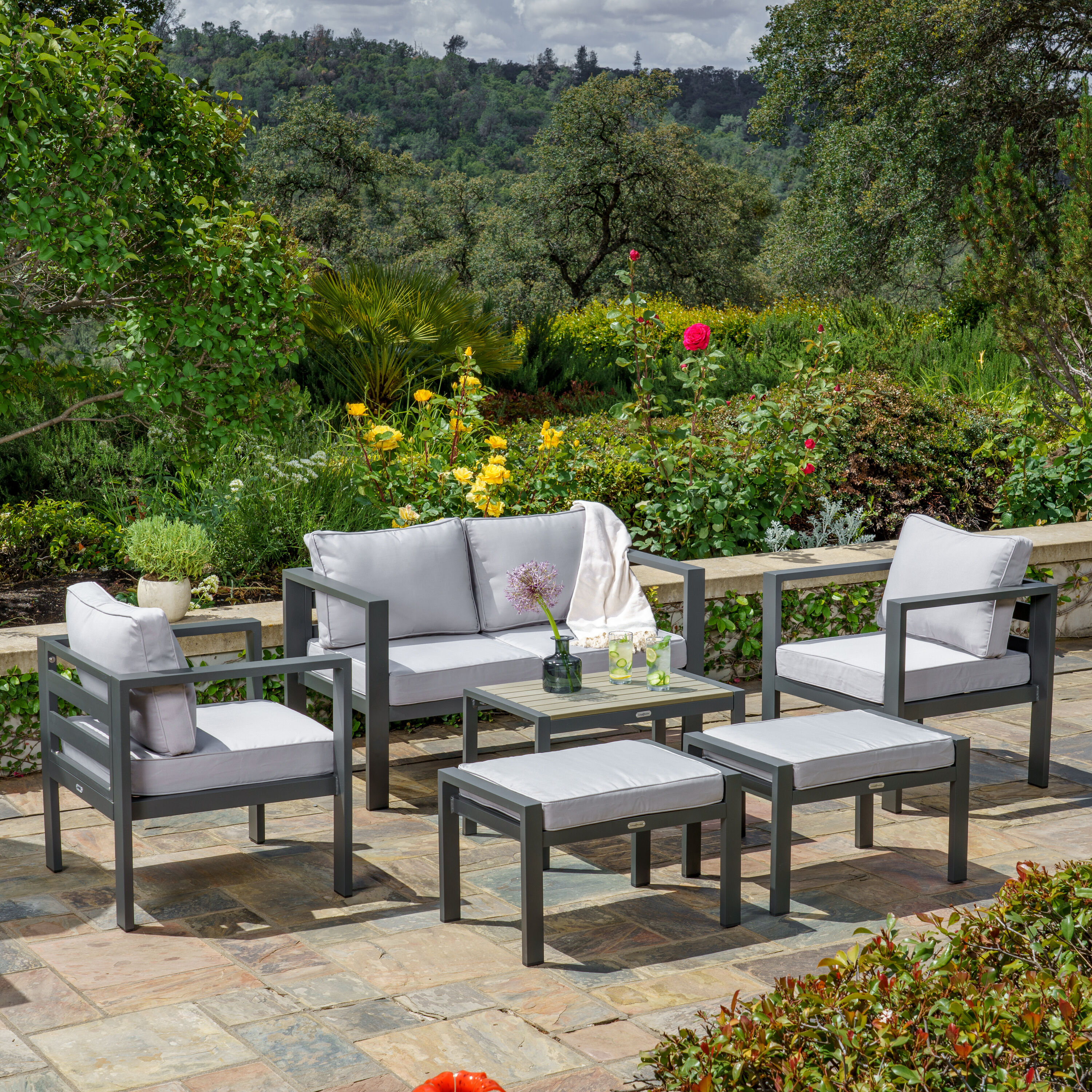 Tortuga Outdoor Lakeview, 6-Pc Conv. Set - Grey/Grey in the Patio ...