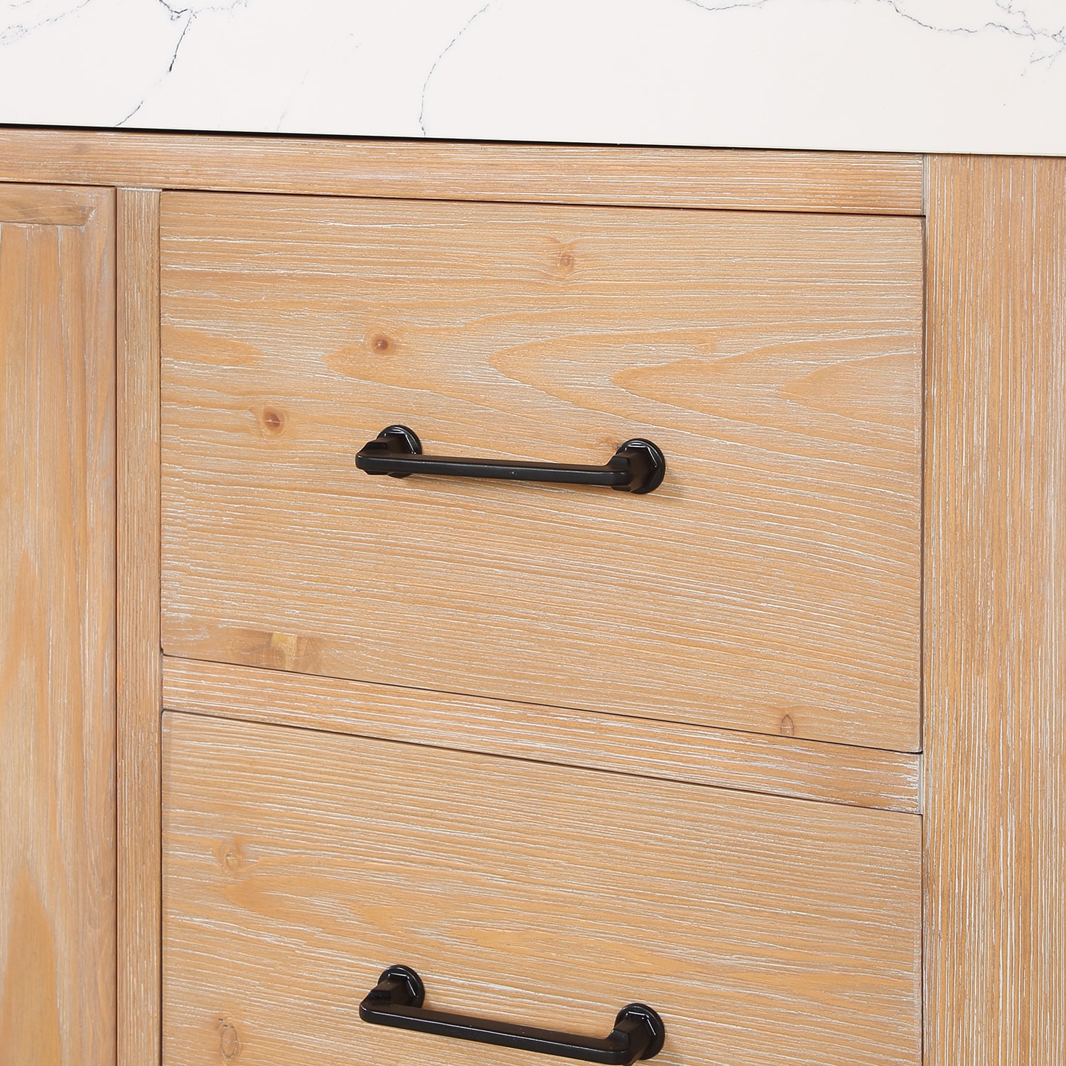 Leon 84" Fir Wood Double Vanity with Composite Top