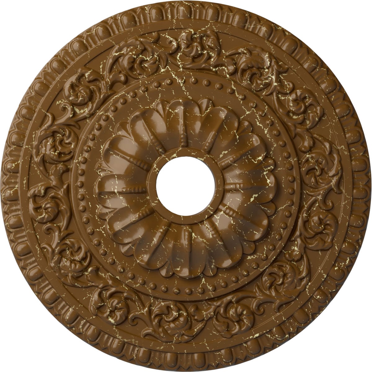 Ekena Millwork CM23VASTC Vaduz 23.5-in W x 23.5-in L Painted Smokey Topaz Crackle Polyurethane Whole Ceiling Medallion