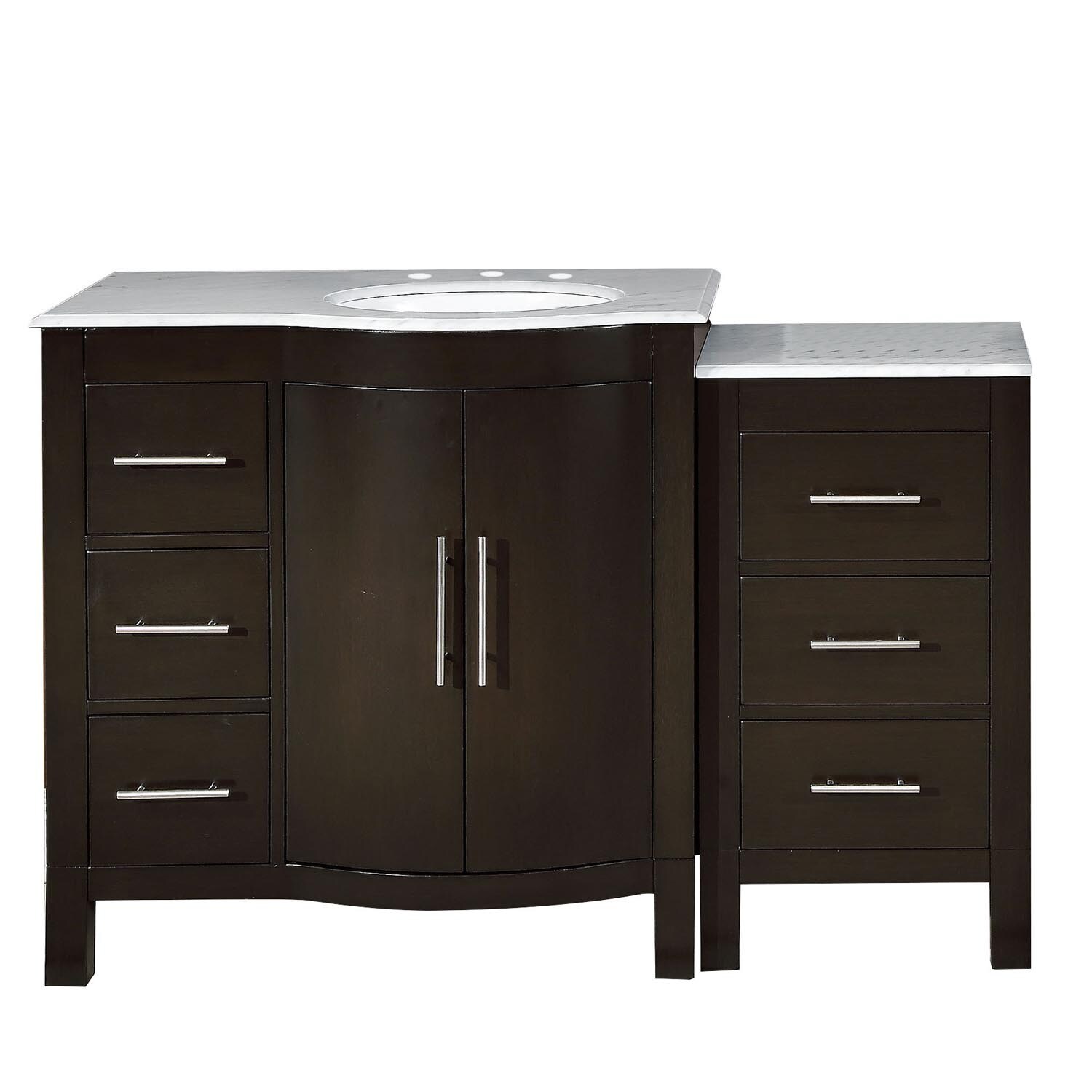 Silkroad Exclusive 54-in Dark Walnut Undermount Single Sink Bathroom ...