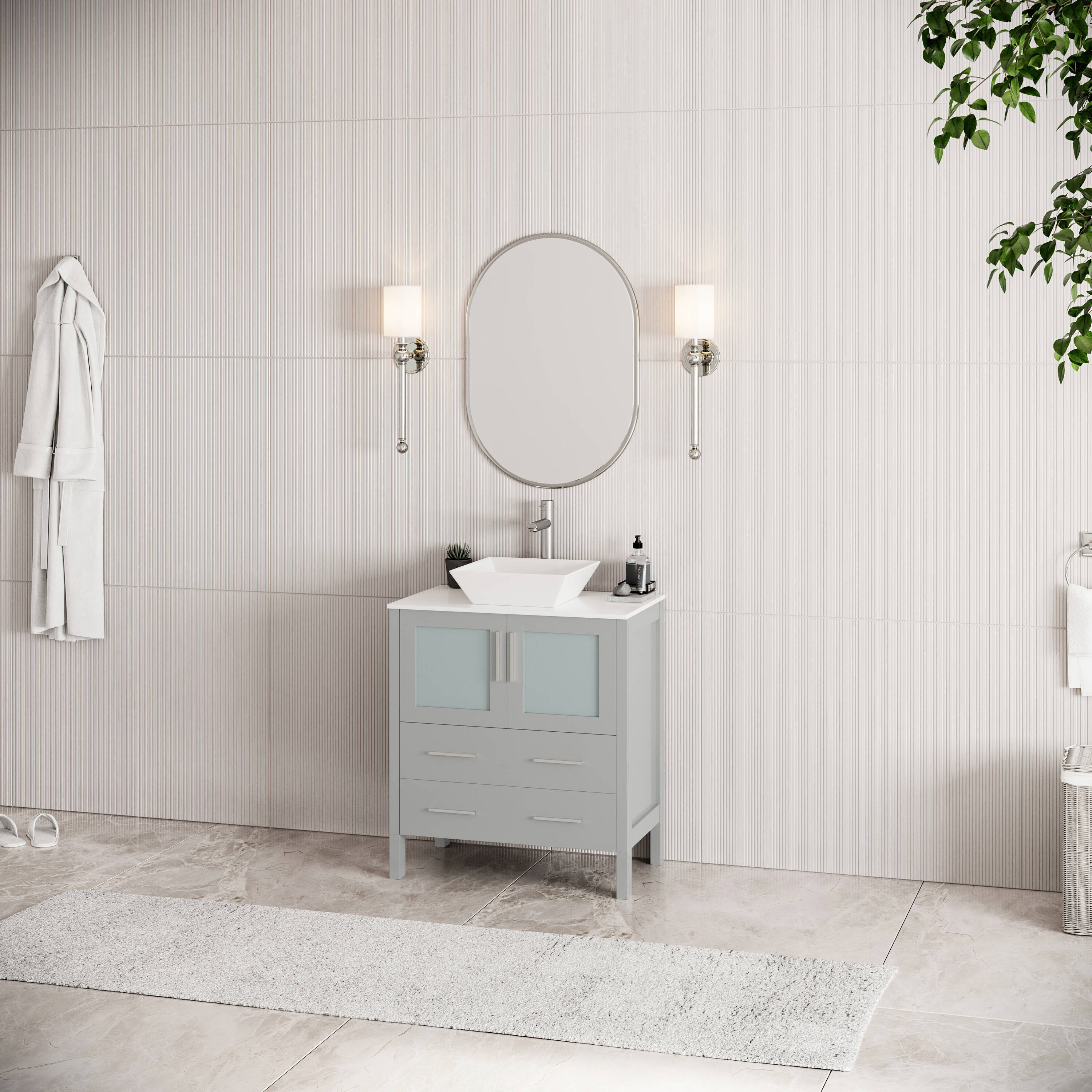 Fresca FCB6230GR-CWH-V Bath-Vanity-Combo - View #5