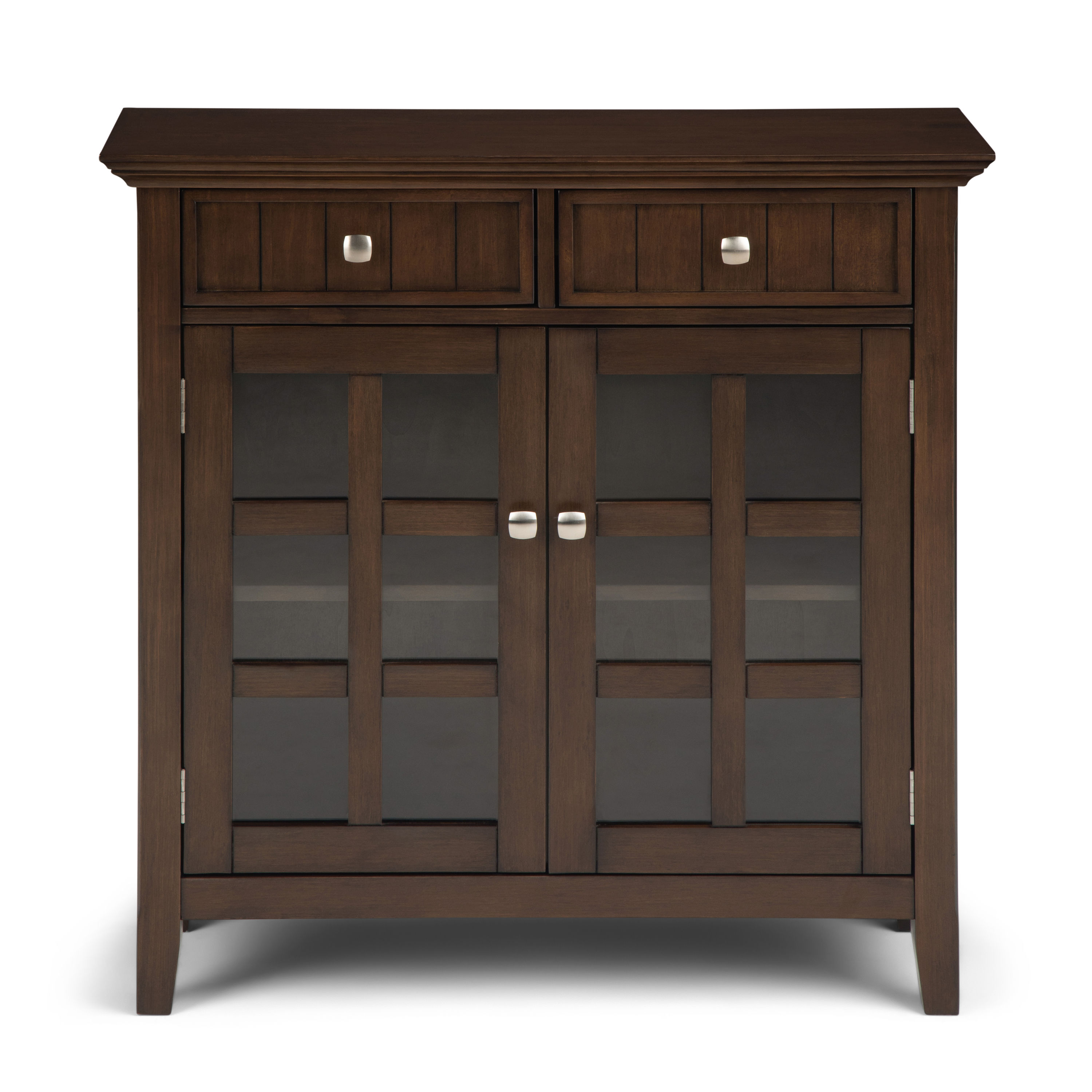 Simpli Home Artisan Medium Storage Cabinet in Tobacco Brown