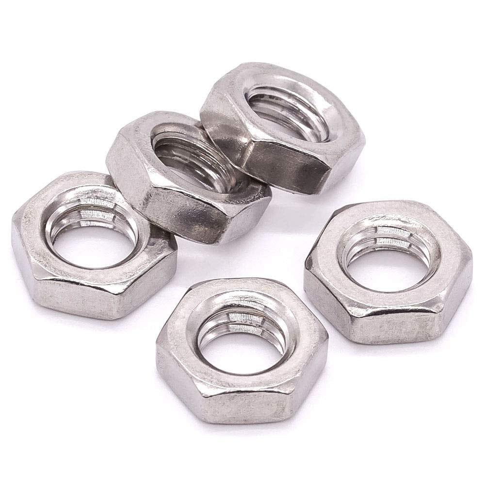 JVFCXXV  3 by 8 16 UNC Stainless Steel Thin Hex Nuts Hexagon Jam Nuts 304 Stainless Steel Full Thread Coarse Thread 25 Pieces