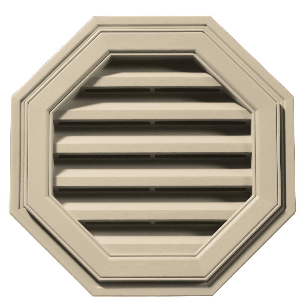 Builders Edge 120011818049 18-in x 18-in Almond Octagon Vinyl Gable Louver Vent