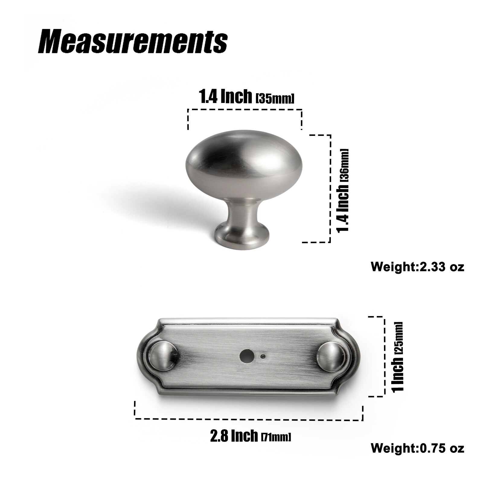Miaokesen 6175LN-C-DK Cabinet-Knobs - View #2
