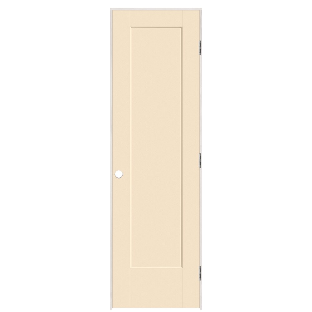 Masonite 895844 24-in x 80-in Cream-n-Suger Solid core 1-panel Left hand Smooth Prefinished Molded composite Flat Jamb Single Prehung Interior Door
