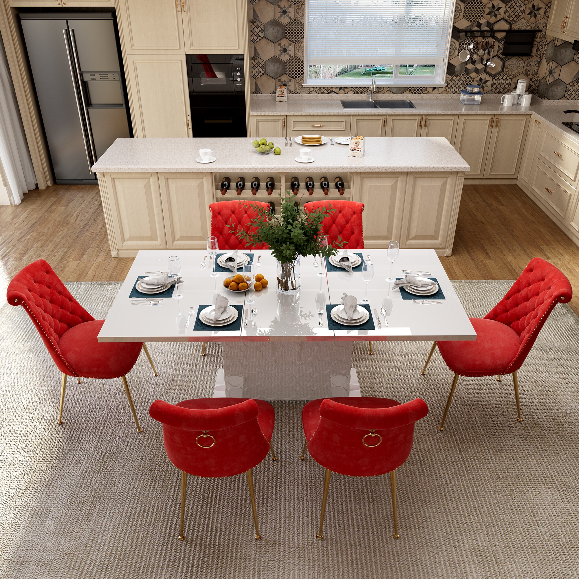 Clihome CL-ST1WH703RD Dining-Sets - View #5