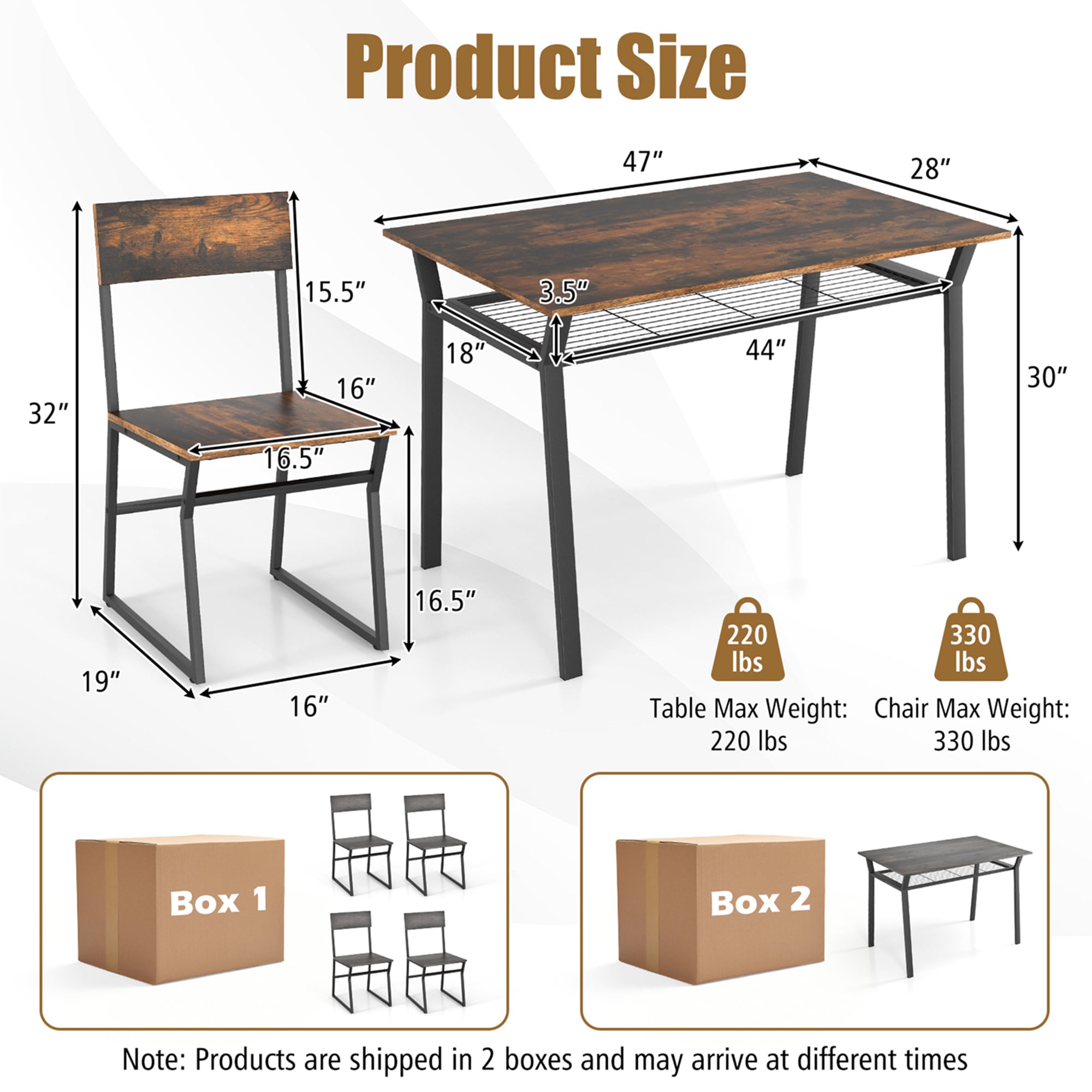 Costway HCST00221 Patio-Dining-Sets - View #2