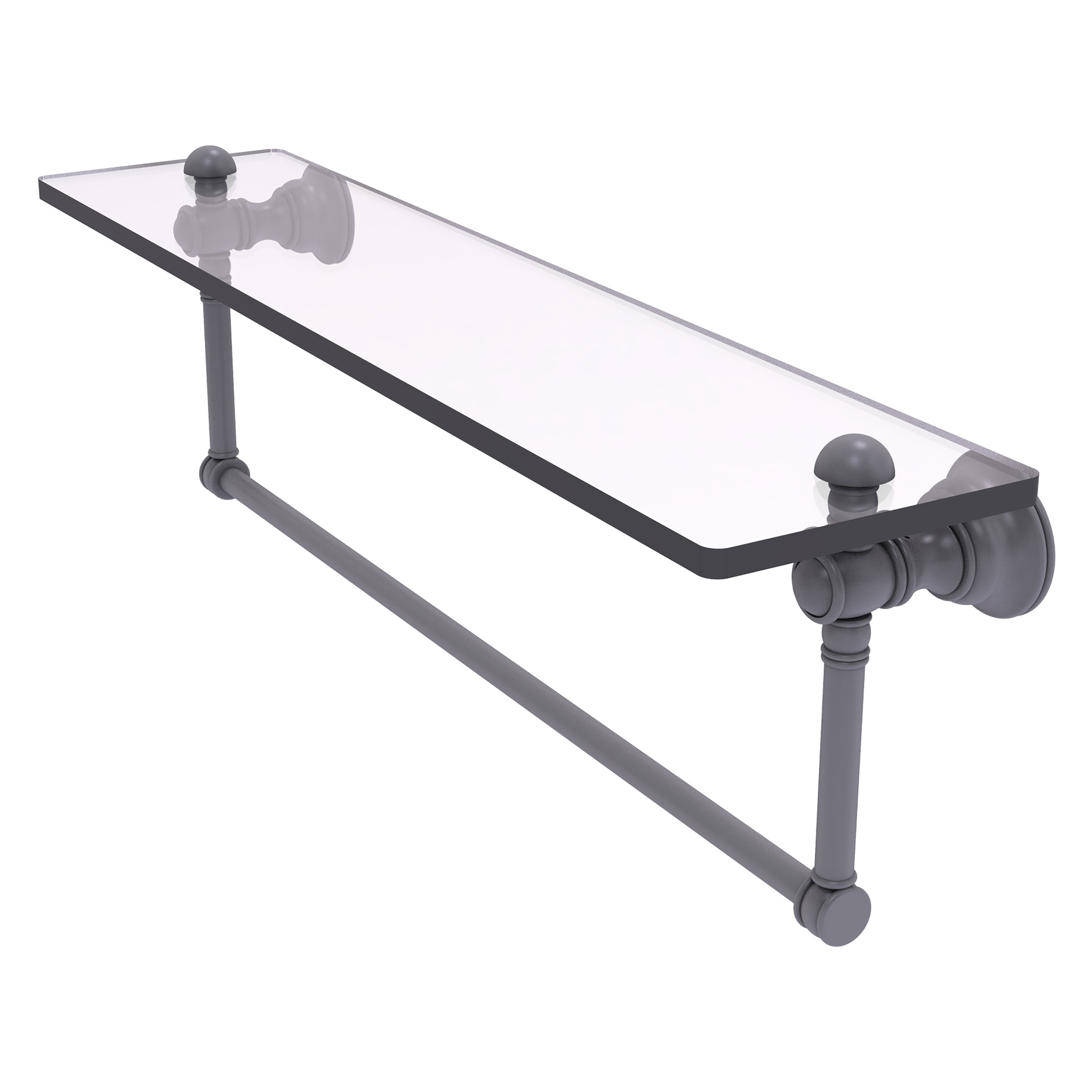 Allied Brass CL-1-22TB-GYM Carolina Matte Gray Wall mount Bathroom Shelf ( 22-in x 7-in x 5-in )