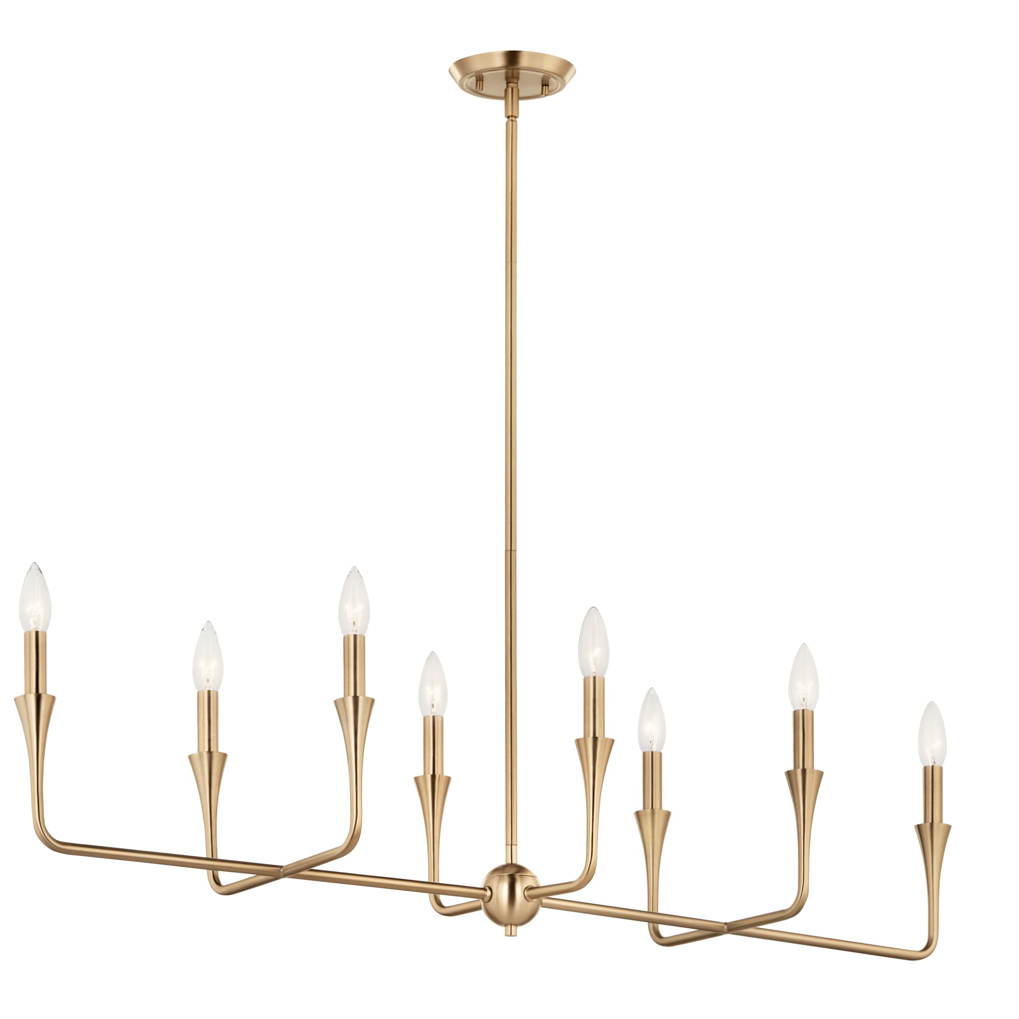 Kichler Alvaro 8 -Light Gold Modern/contemporary Bare bulb For Use in Bedrooms, Dining Rooms, Foyers, Kitchens, Living Rooms Chandelier 6297702