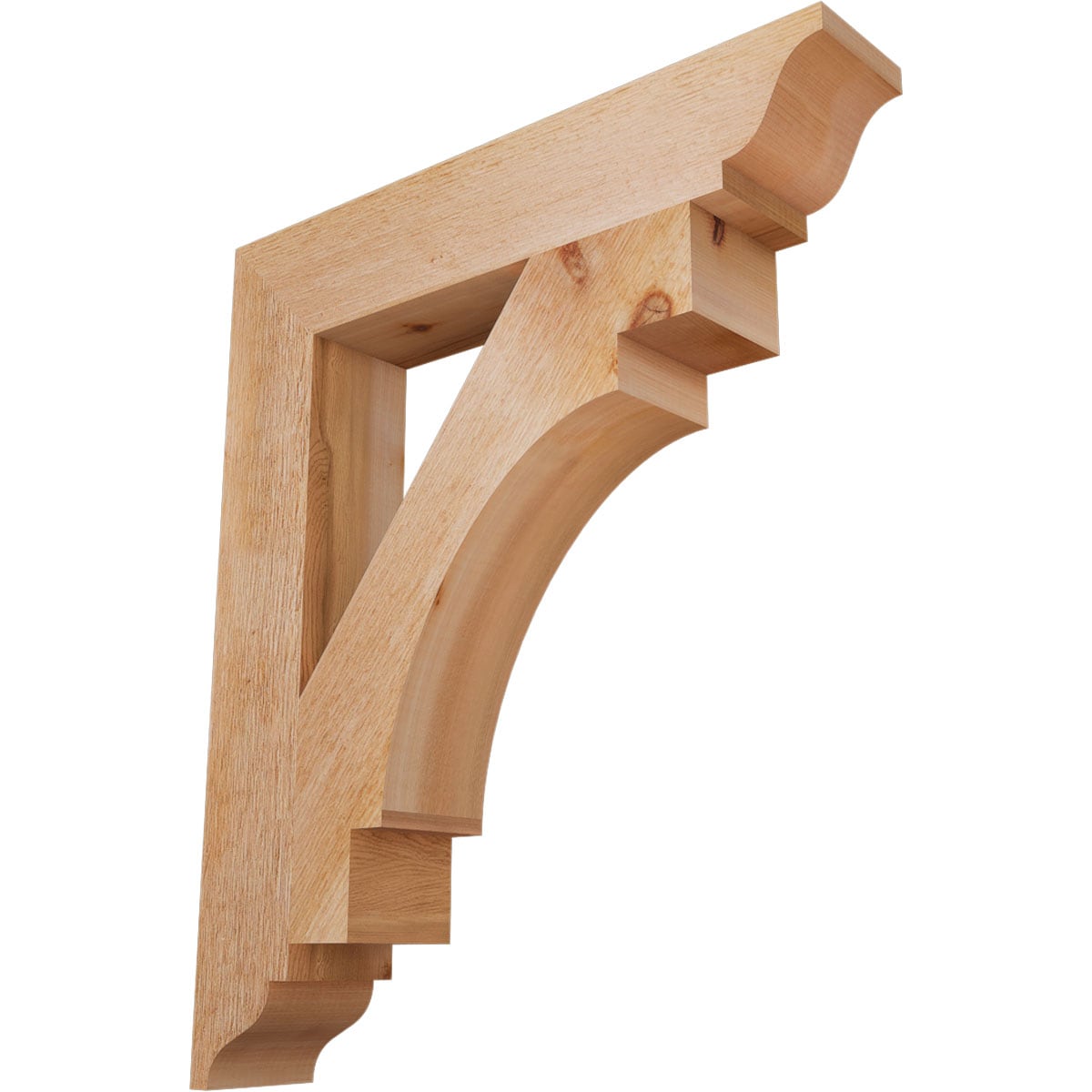 Ekena Millwork BKT04X22X26MRC01RWR Merced traditional rough sawn 4-in x 22-in x 26-in Western red cedar Brown Wood Standard bracket