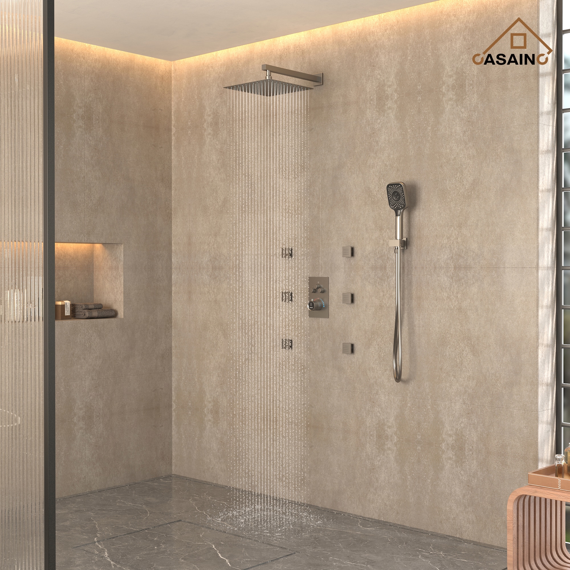 CASAINC MCS937-BG Showerhead-Bar-Panels - View #3