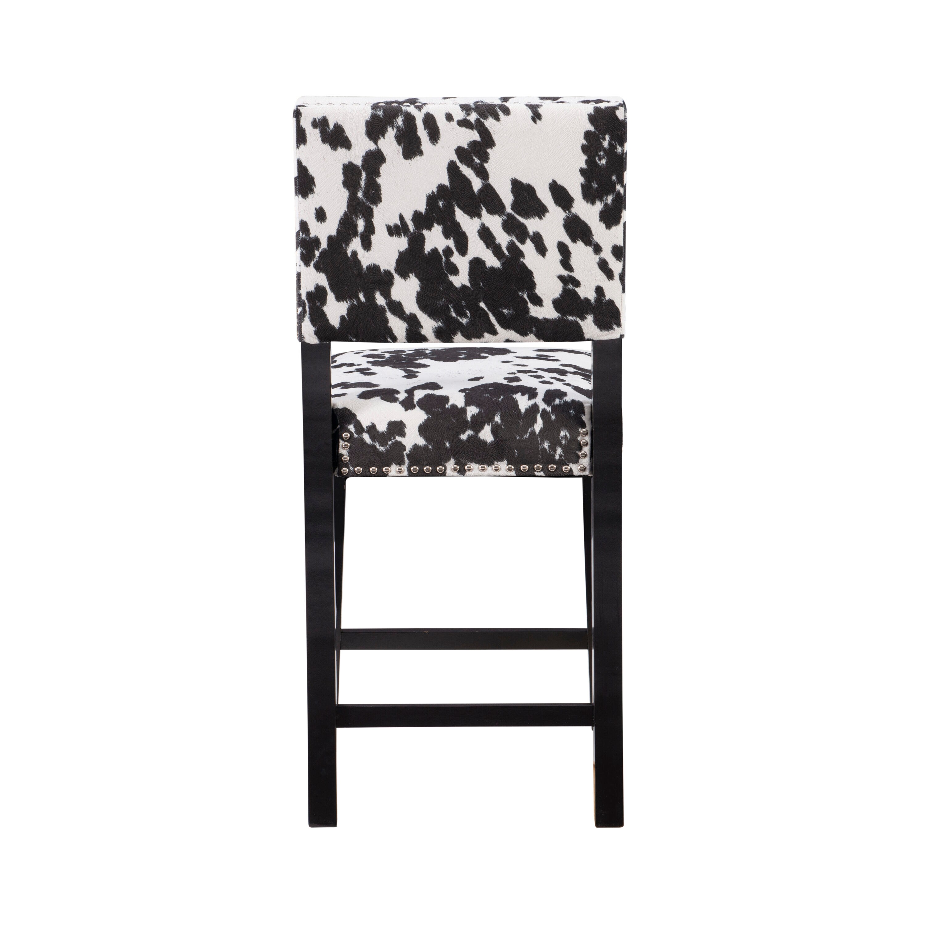 Clayton 24" Black Leather and Wood Swivel Counter Stool