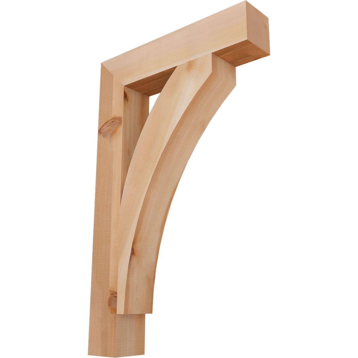 Ekena Millwork BKT04X20X32THR05SWR Thorton block smooth 3-1/2-in x 20-in x 32-in Western red cedar Brown Wood Standard bracket