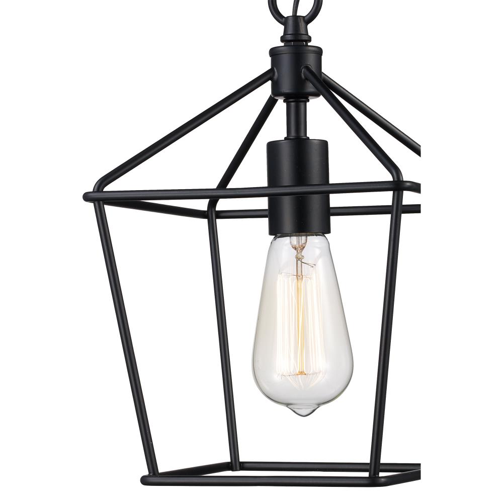 Lacey Too Farmhouse Industrial 8" Black Mini Pendant Light